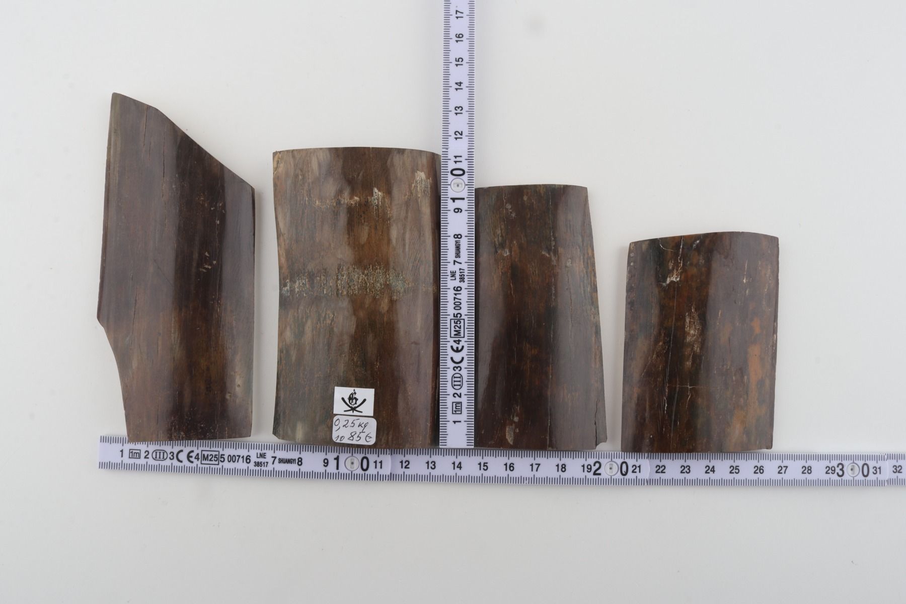 Brown-green mammoth bark pieces
