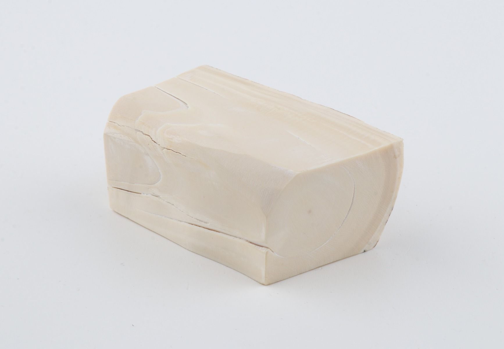 White mammoth ivory piece