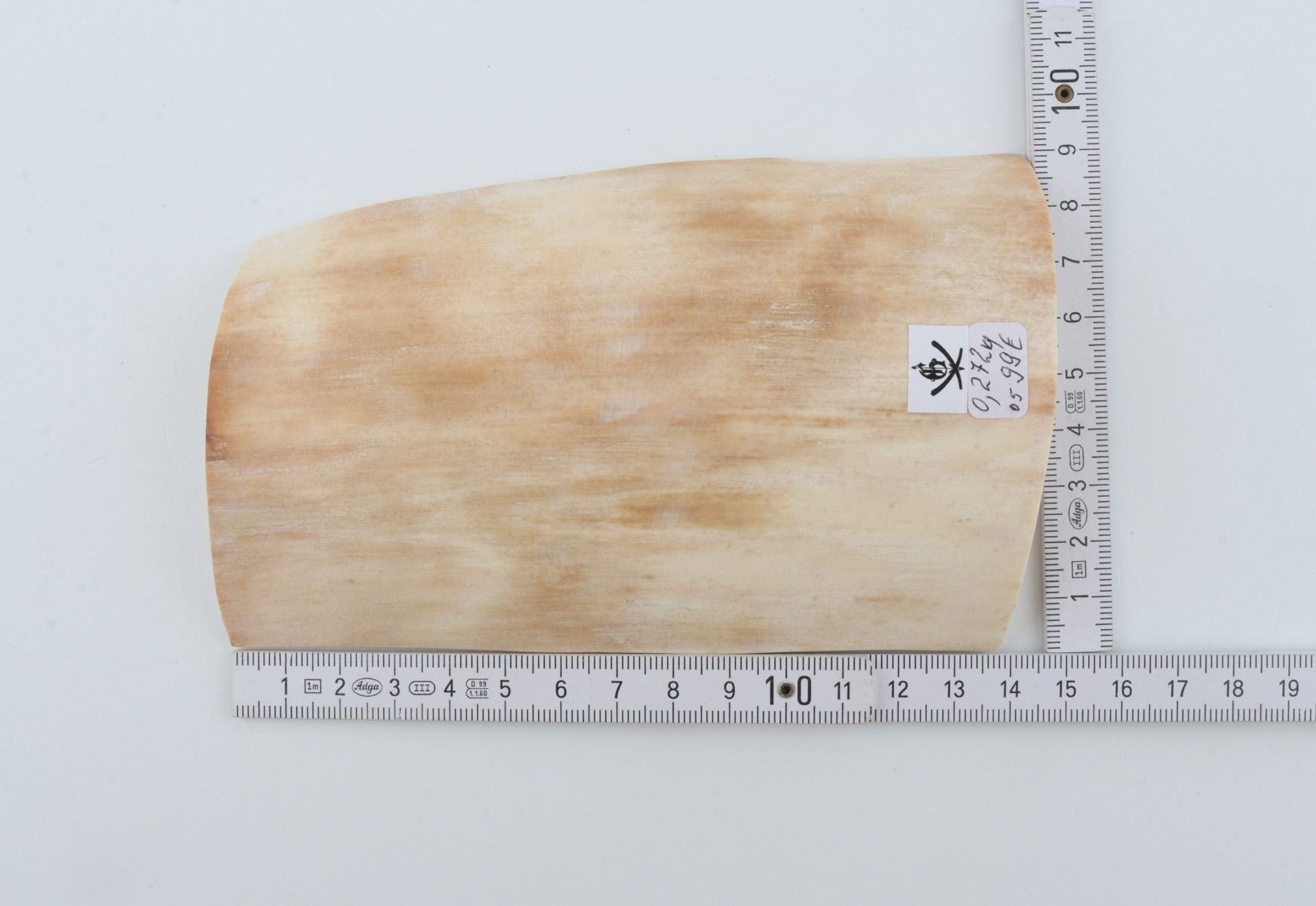 White mammoth ivory piece