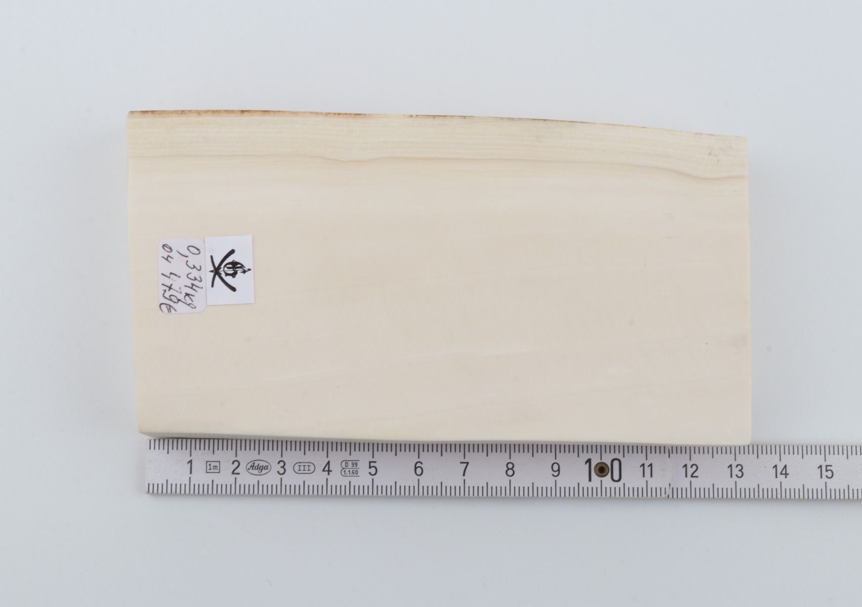 White mammoth ivory segment
