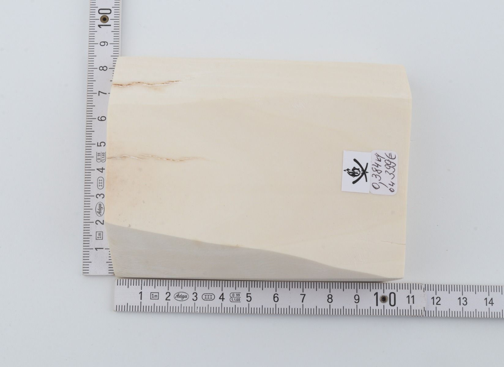 White mammoth ivory segment