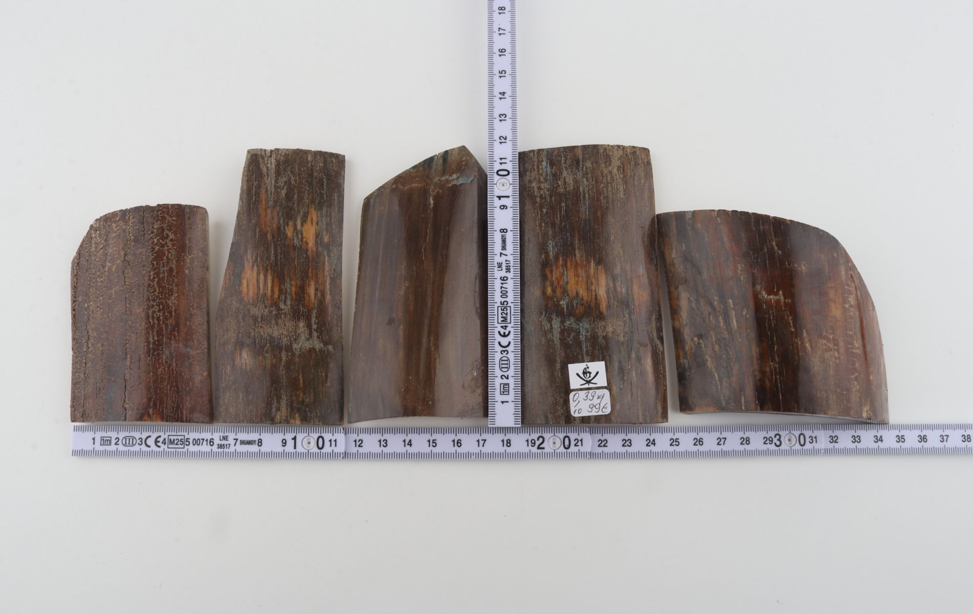 Brown mammoth bark pieces
