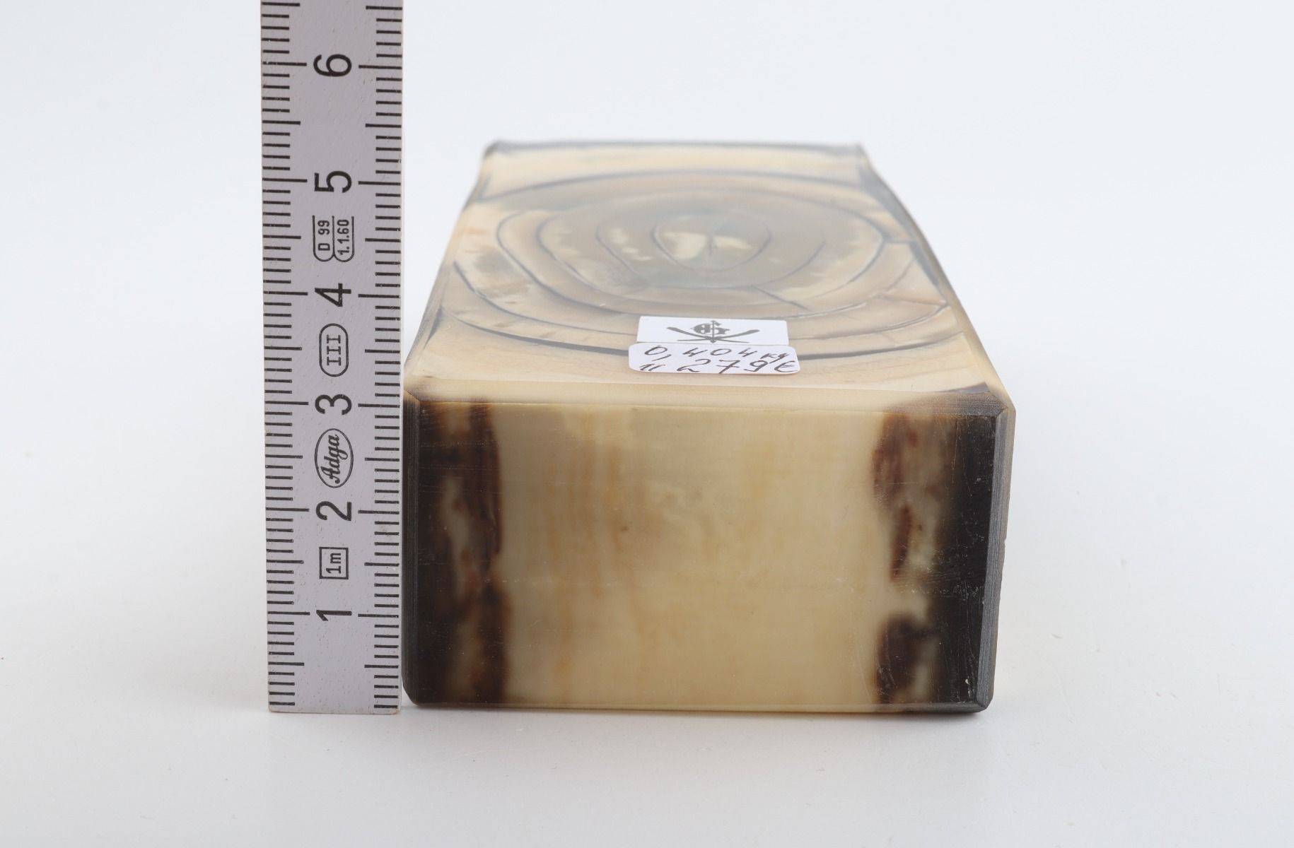 Stabilised mammoth ivory block