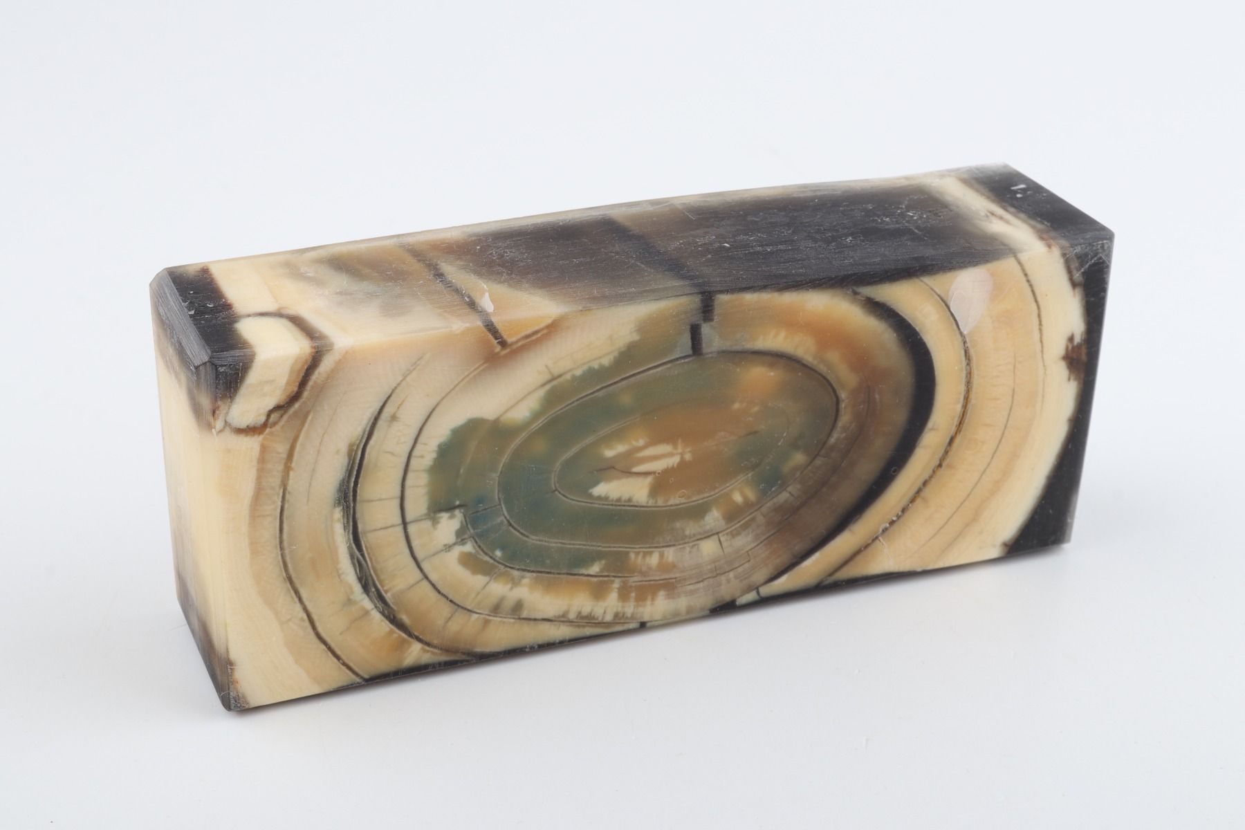 Stabilised mammoth ivory block
