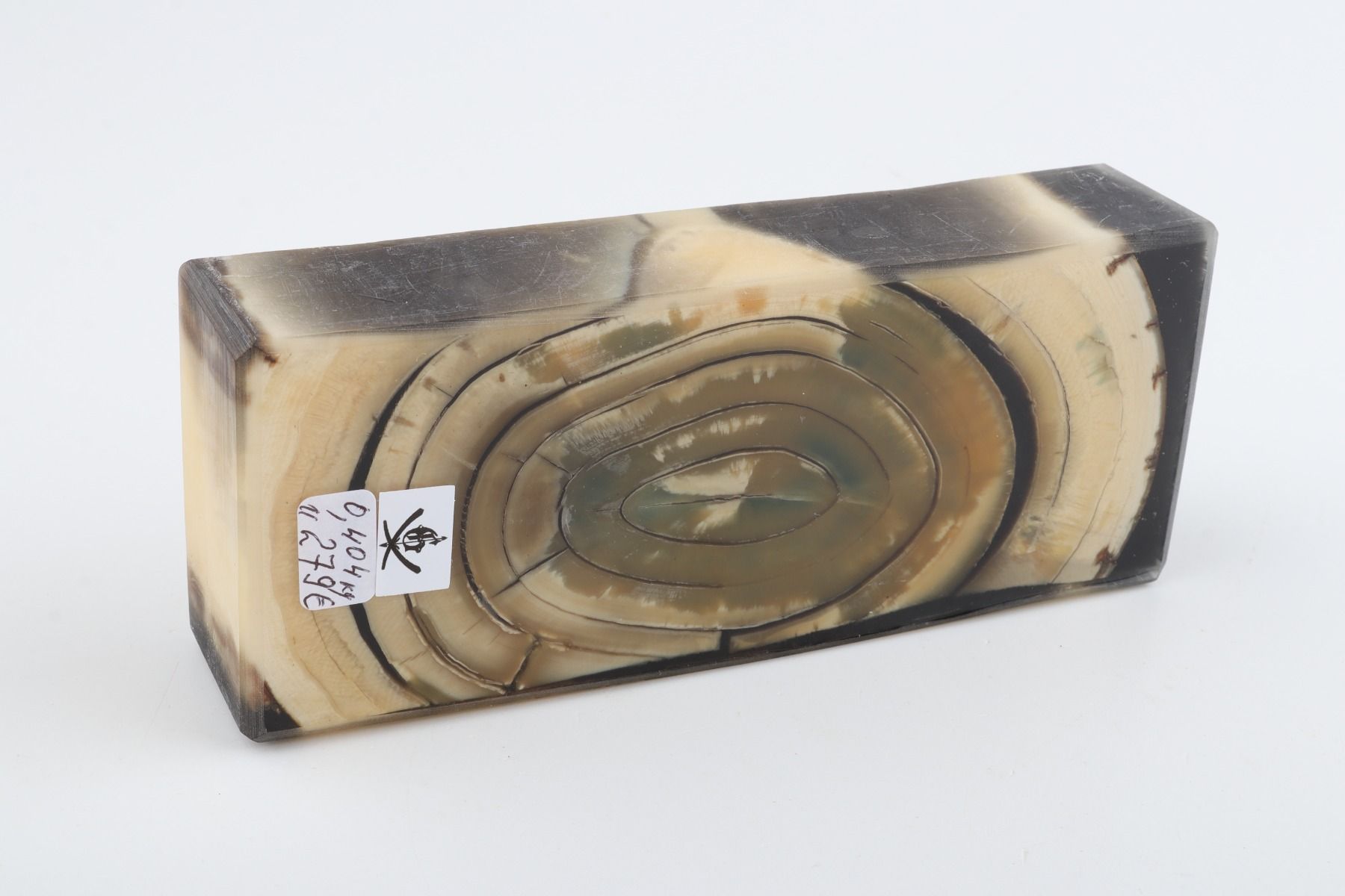 Stabilised mammoth ivory block