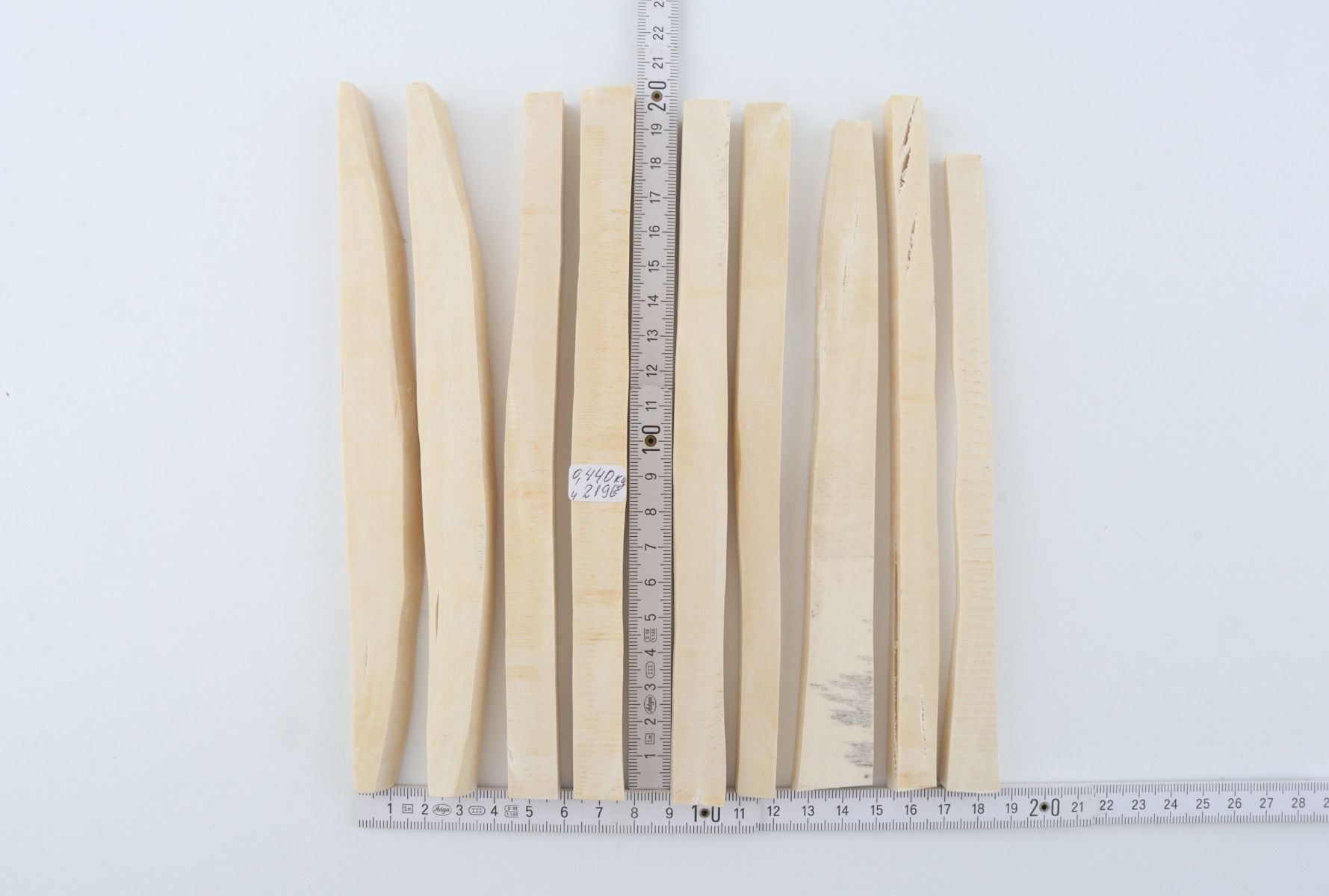 White mammoth ivory segments