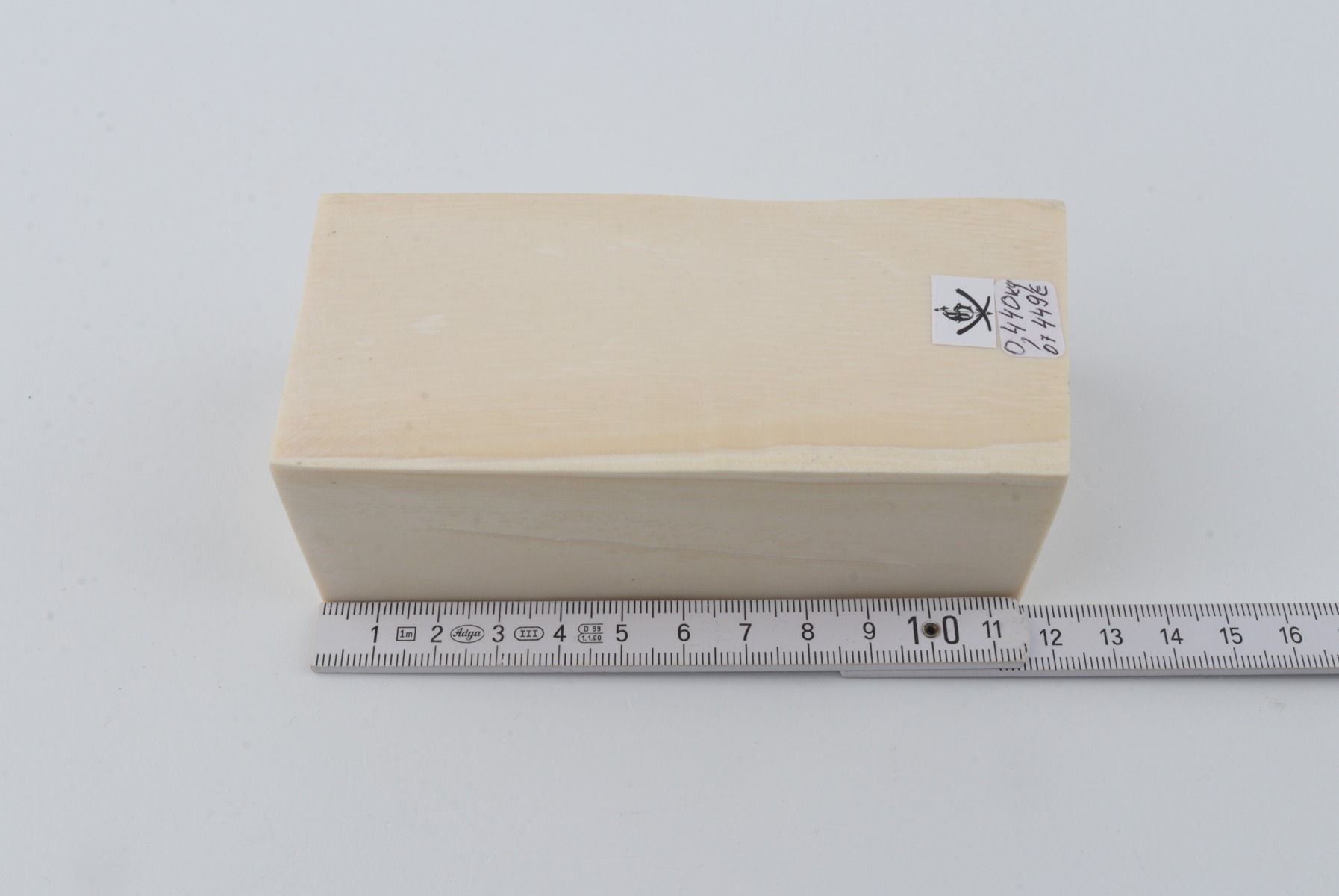 White mammoth ivory segment
