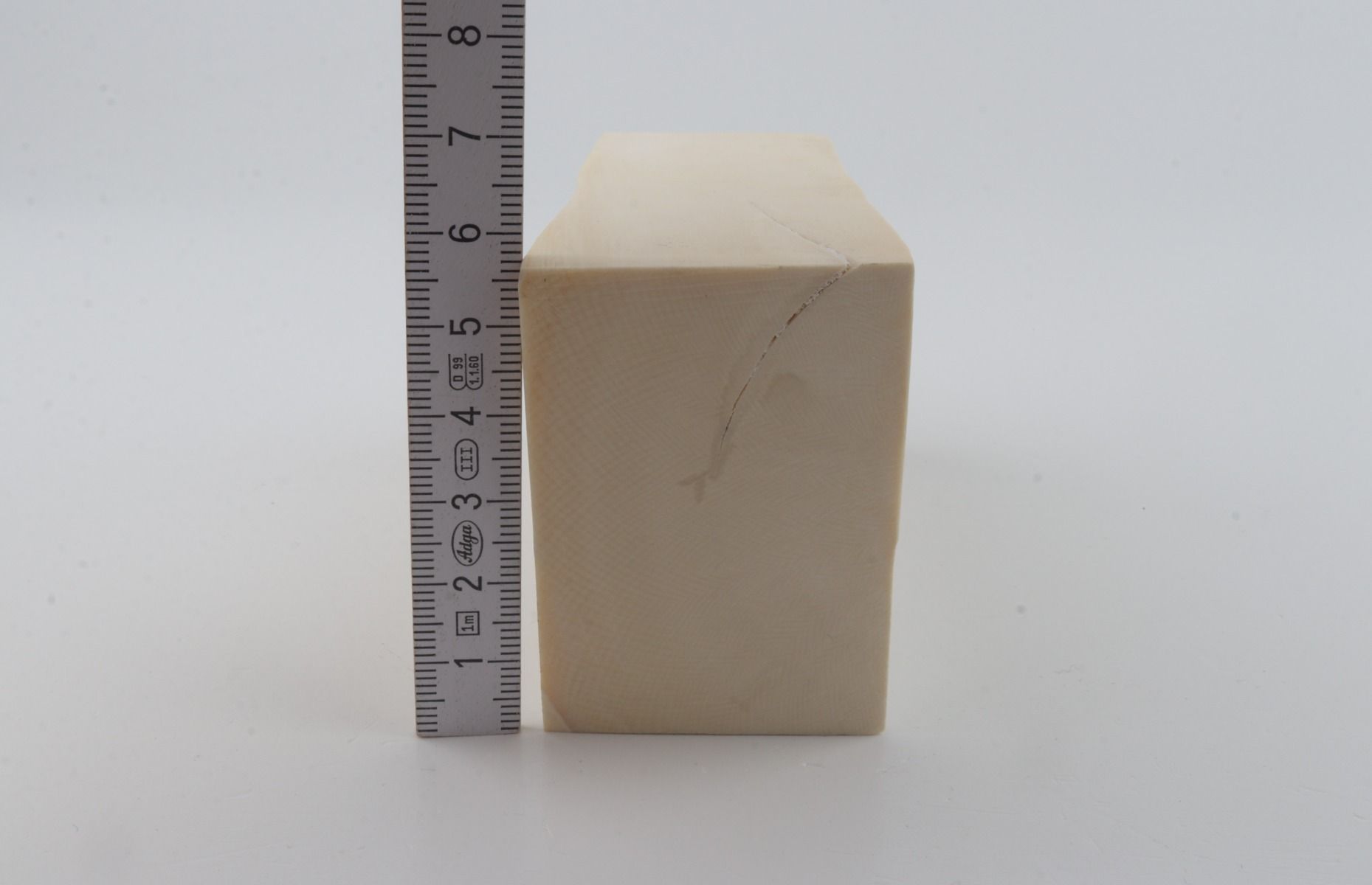 White mammoth ivory segment