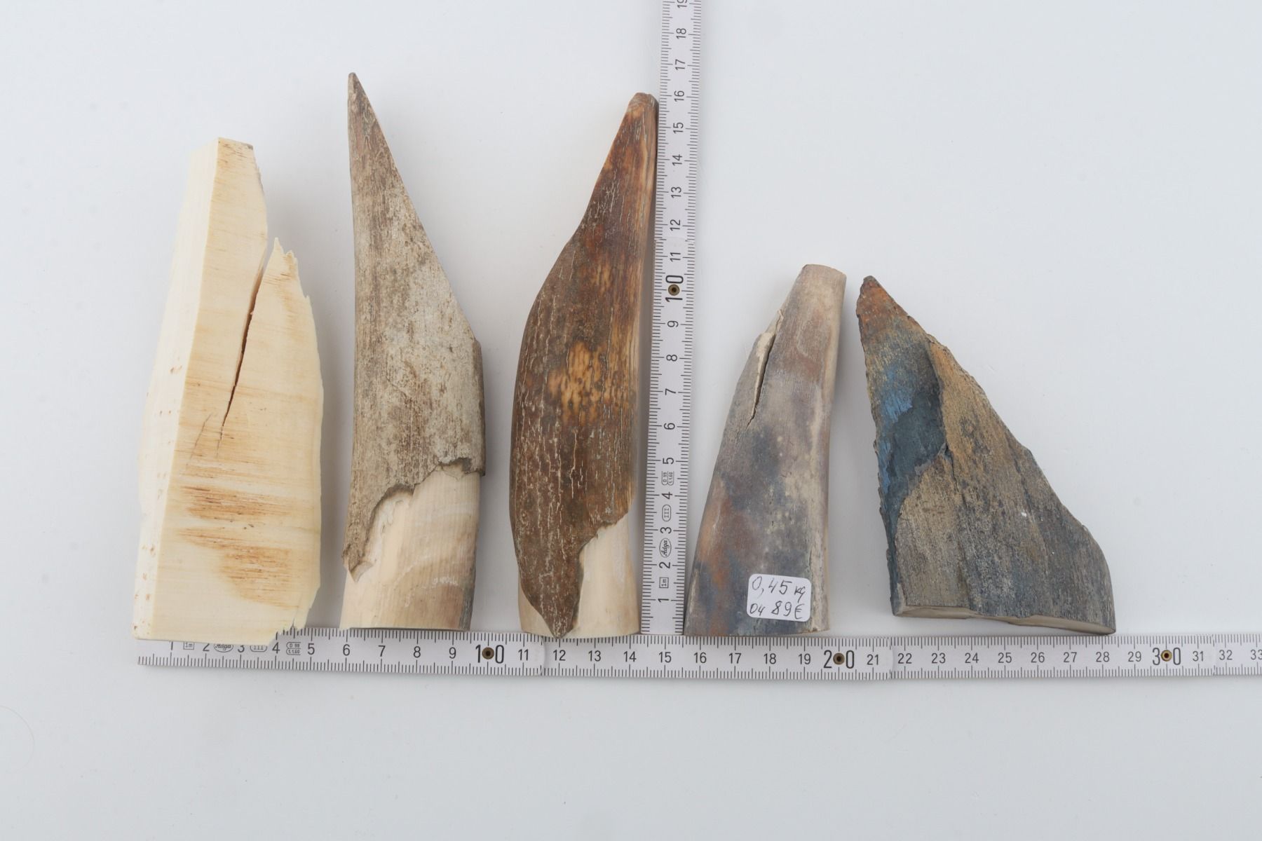 Raw mammoth ivory offcuts