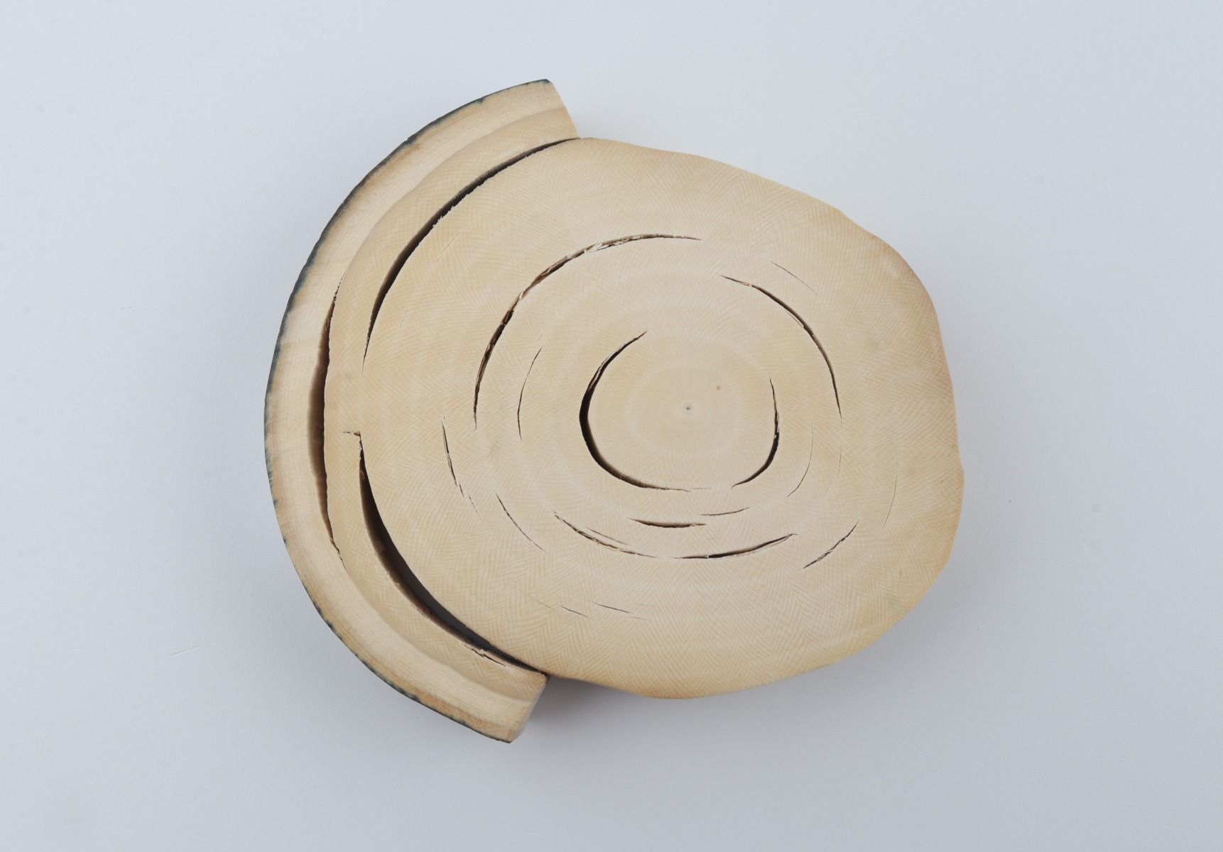 Round mammoth ivory piece