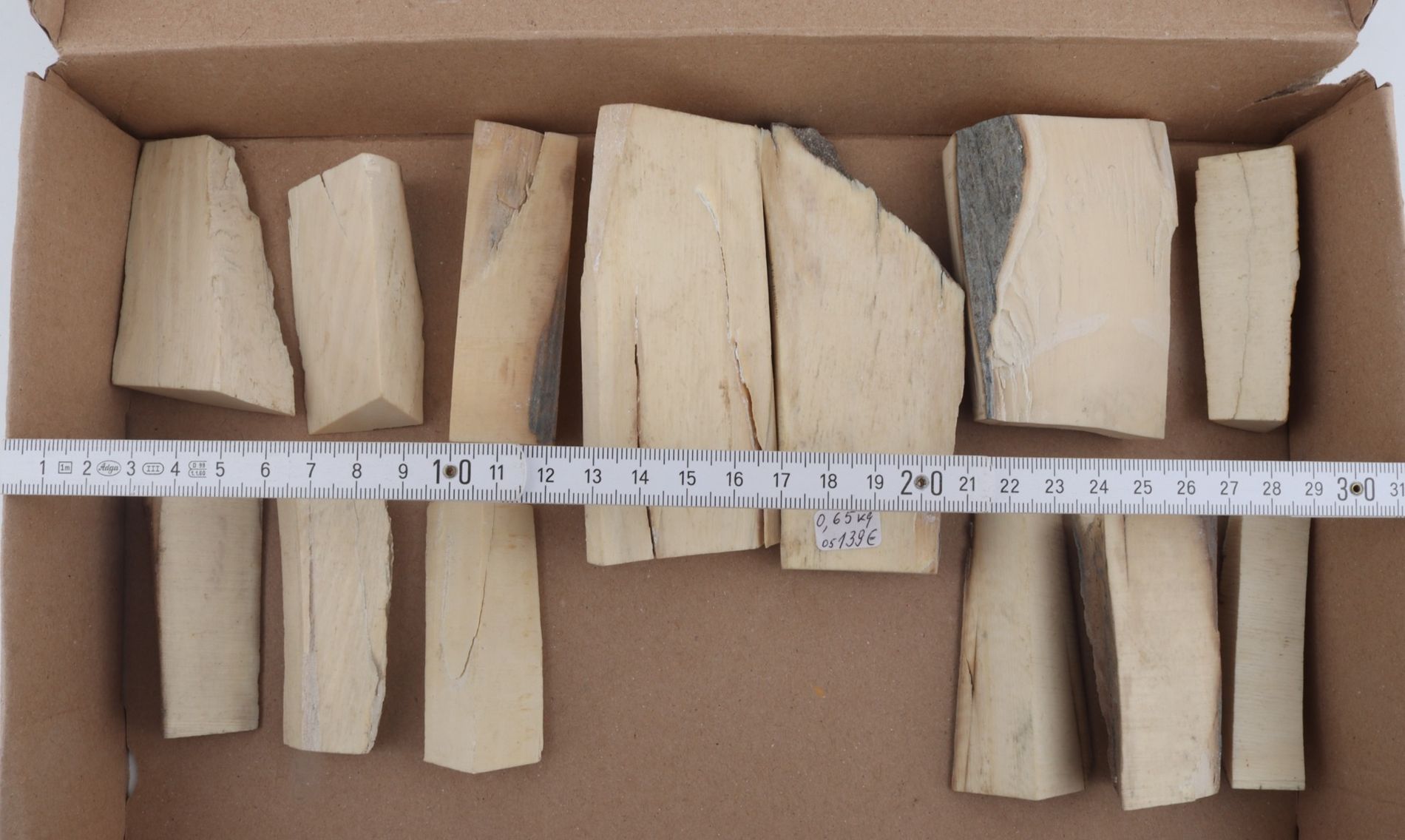 Untreated mammoth ivory pieces