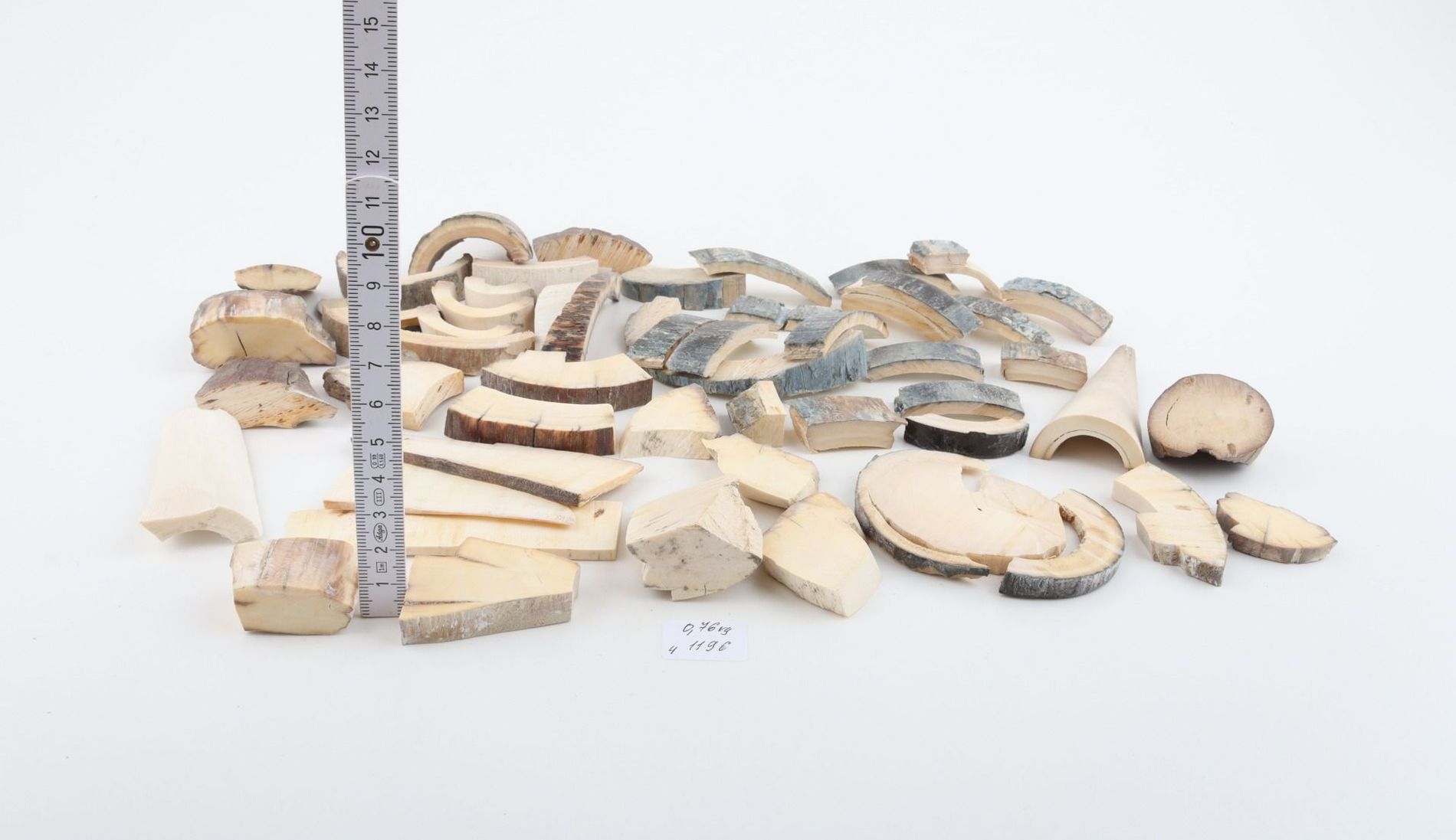 Raw mammoth ivory pieces