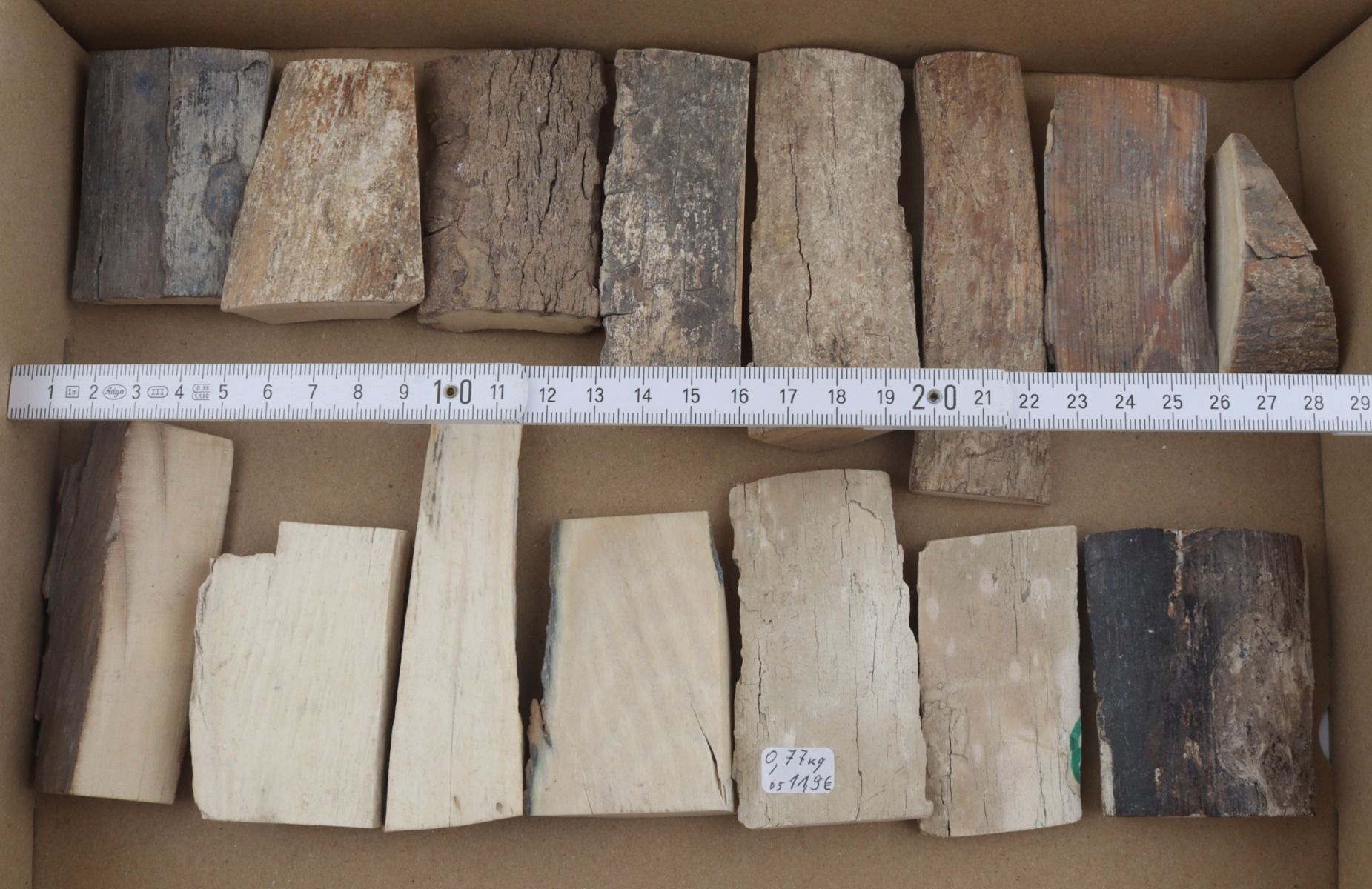 Raw mammoth bark pieces