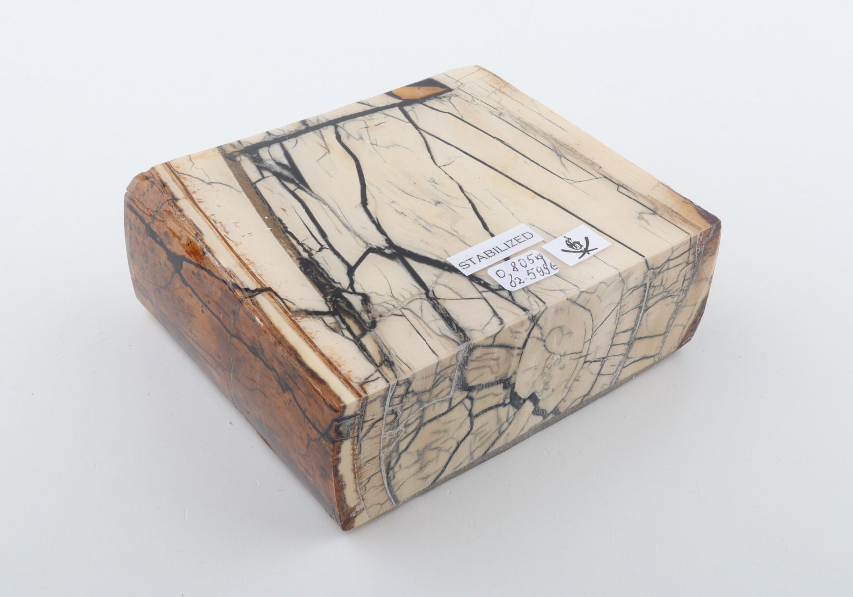 Stabilised mammoth ivory slab