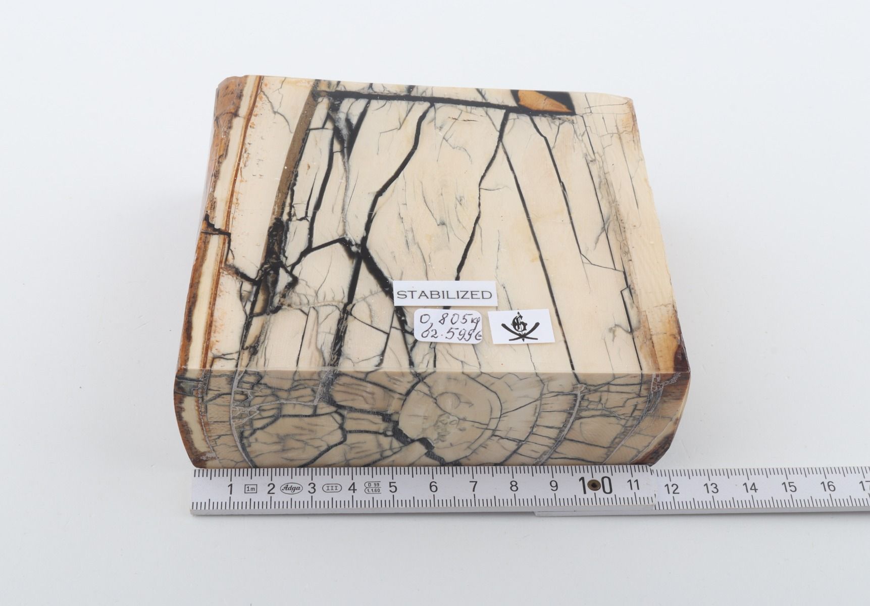Stabilised mammoth ivory slab