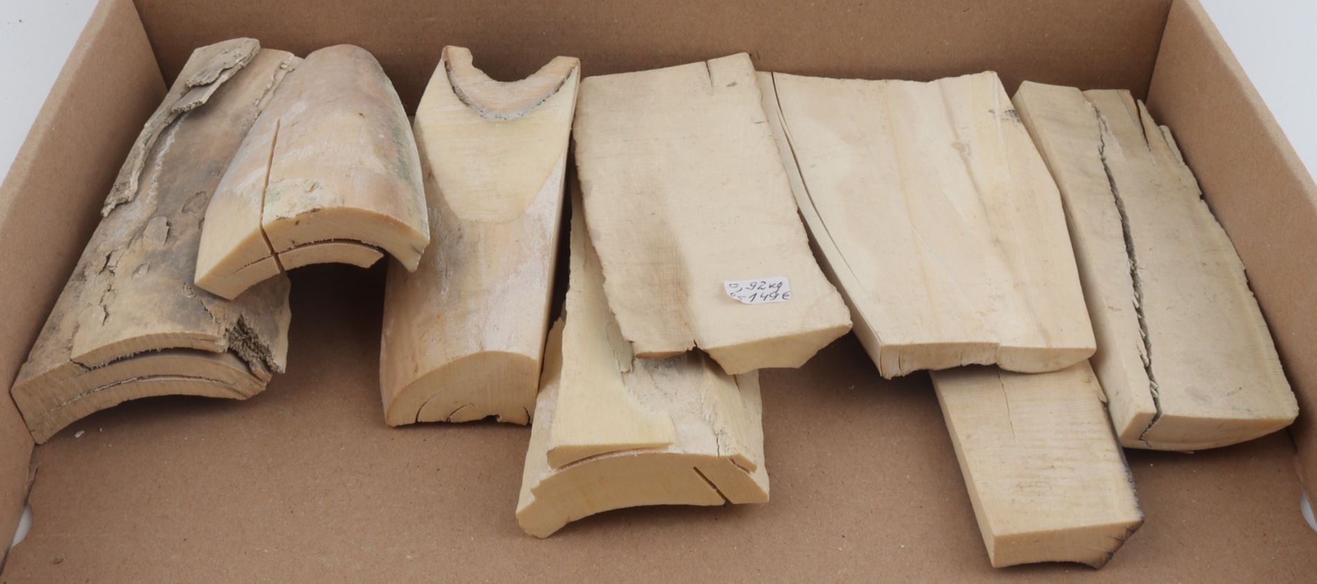 White mammoth ivory pieces