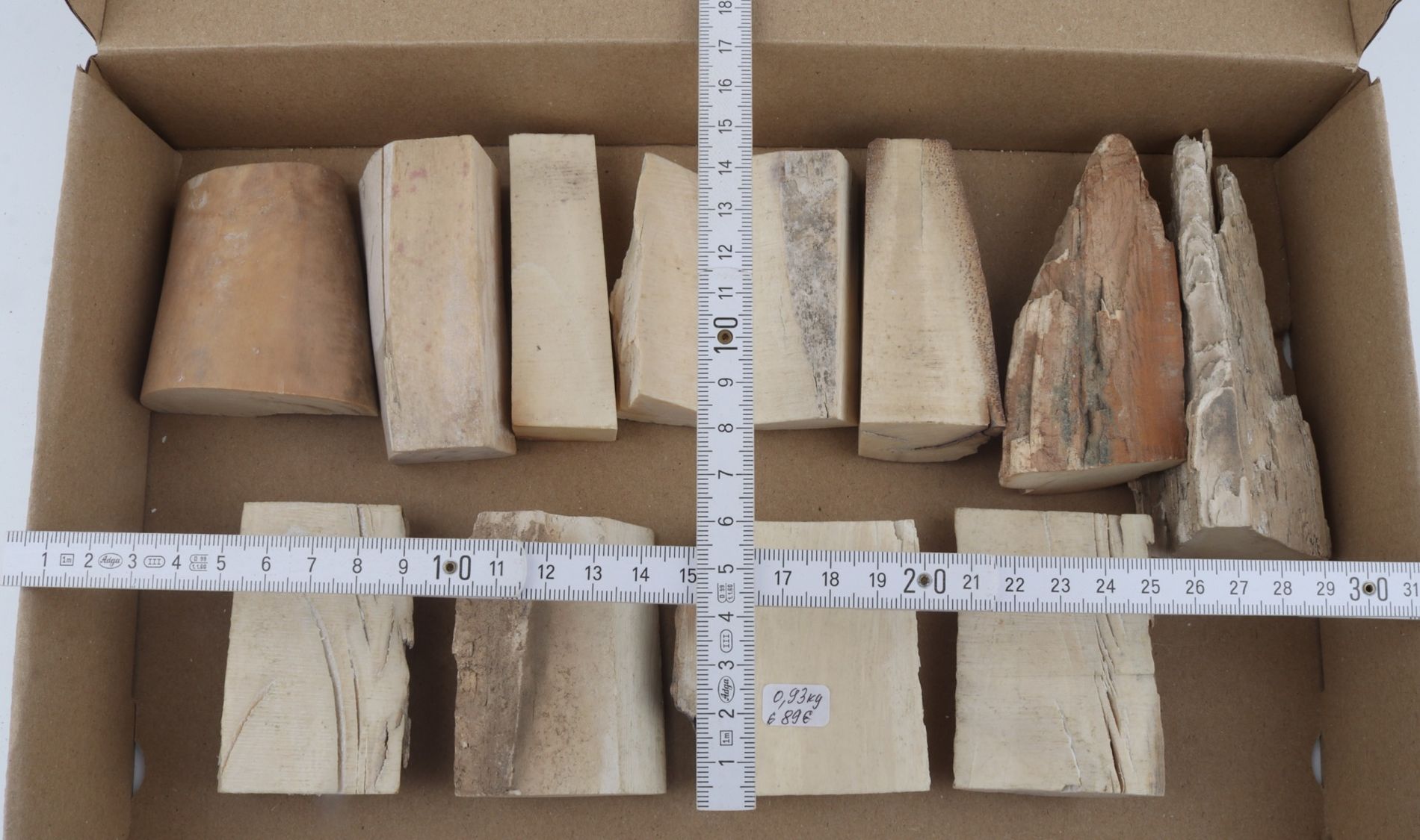 Untreated mammoth ivory pieces