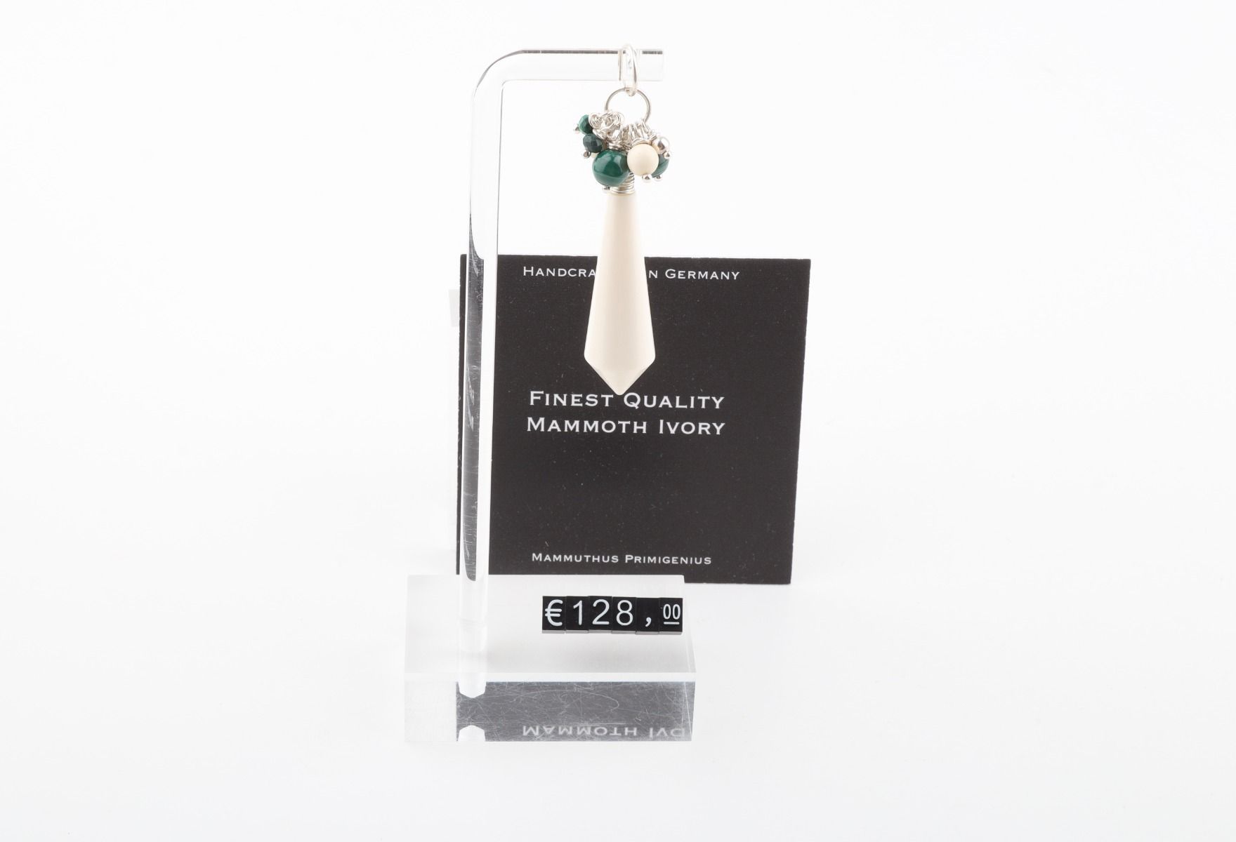 Mammoth Ivory & Malachite Cluster Pendant