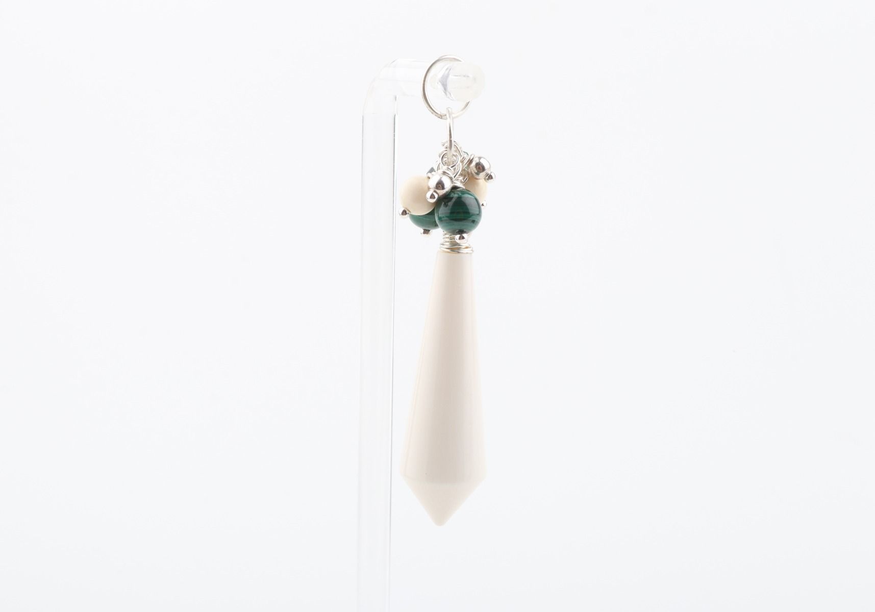 Mammoth Ivory & Malachite Cluster Pendant