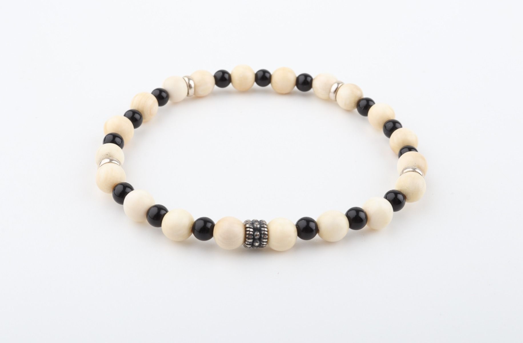 Mammoth Ivory & Agate Stacking Bracelet
