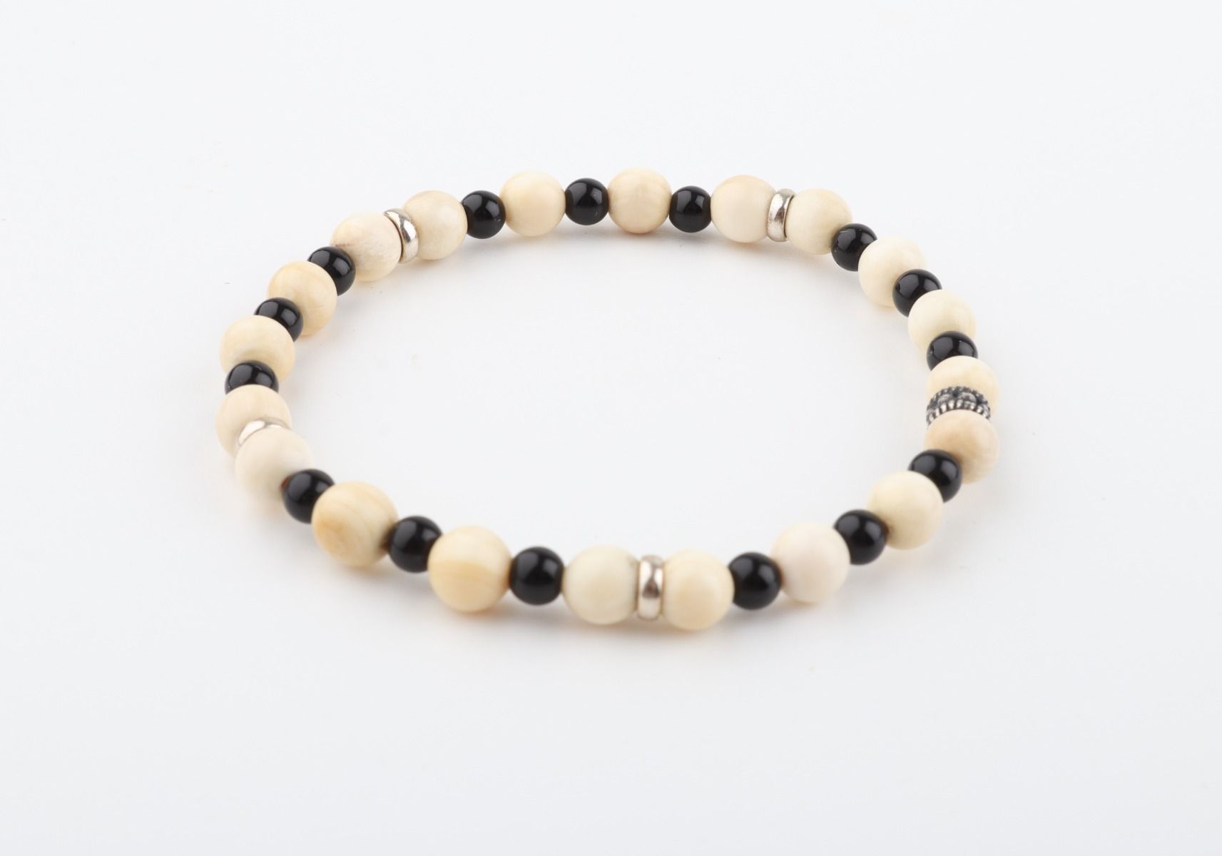 Mammoth Ivory & Agate Stacking Bracelet