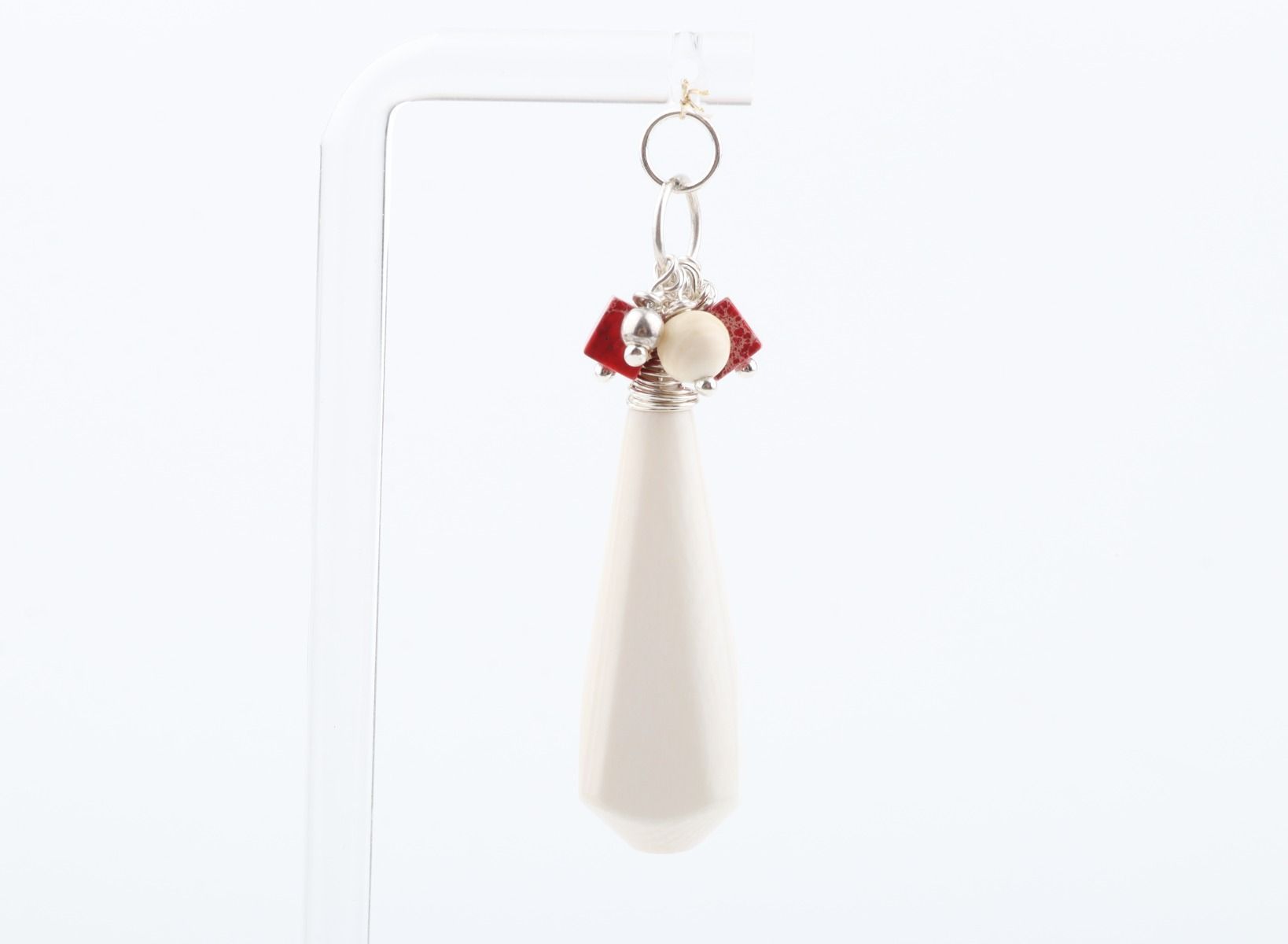 Mammoth Ivory & Pink Jasper Cluster Pendant