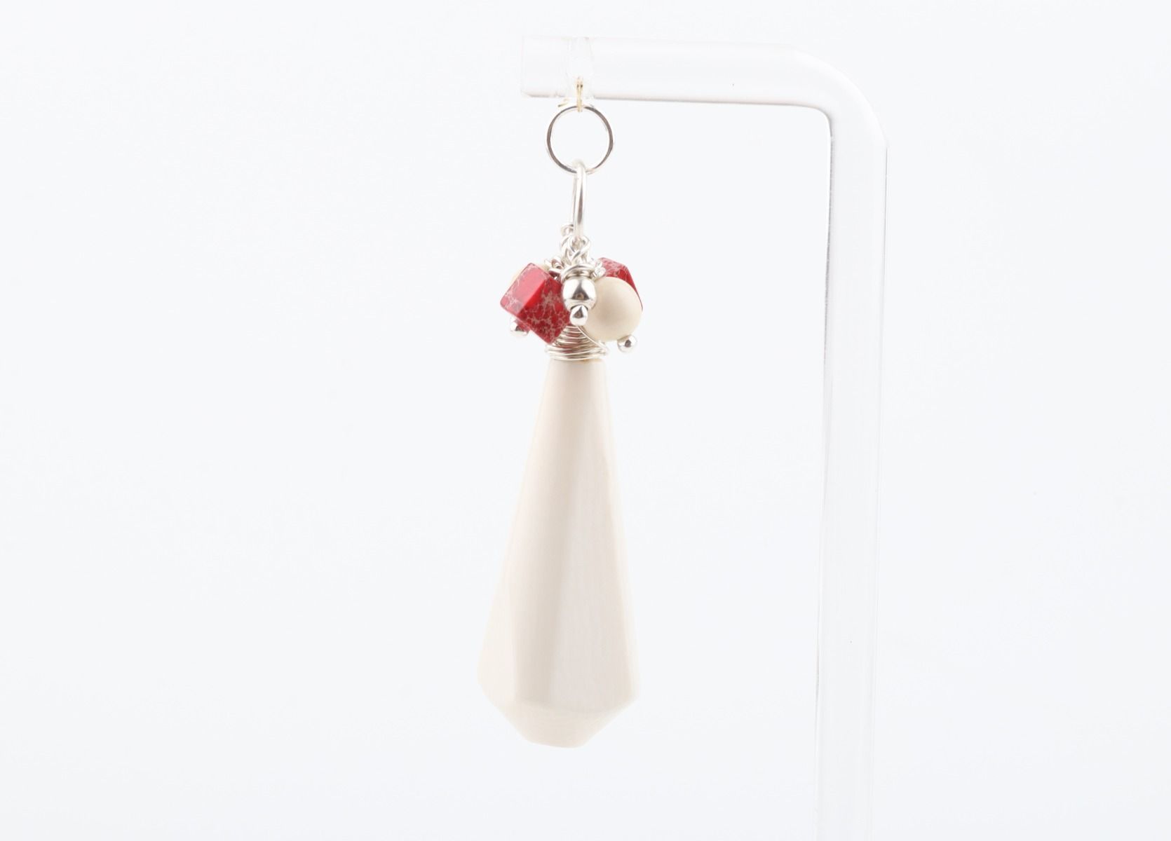 Mammoth Ivory & Pink Jasper Cluster Pendant
