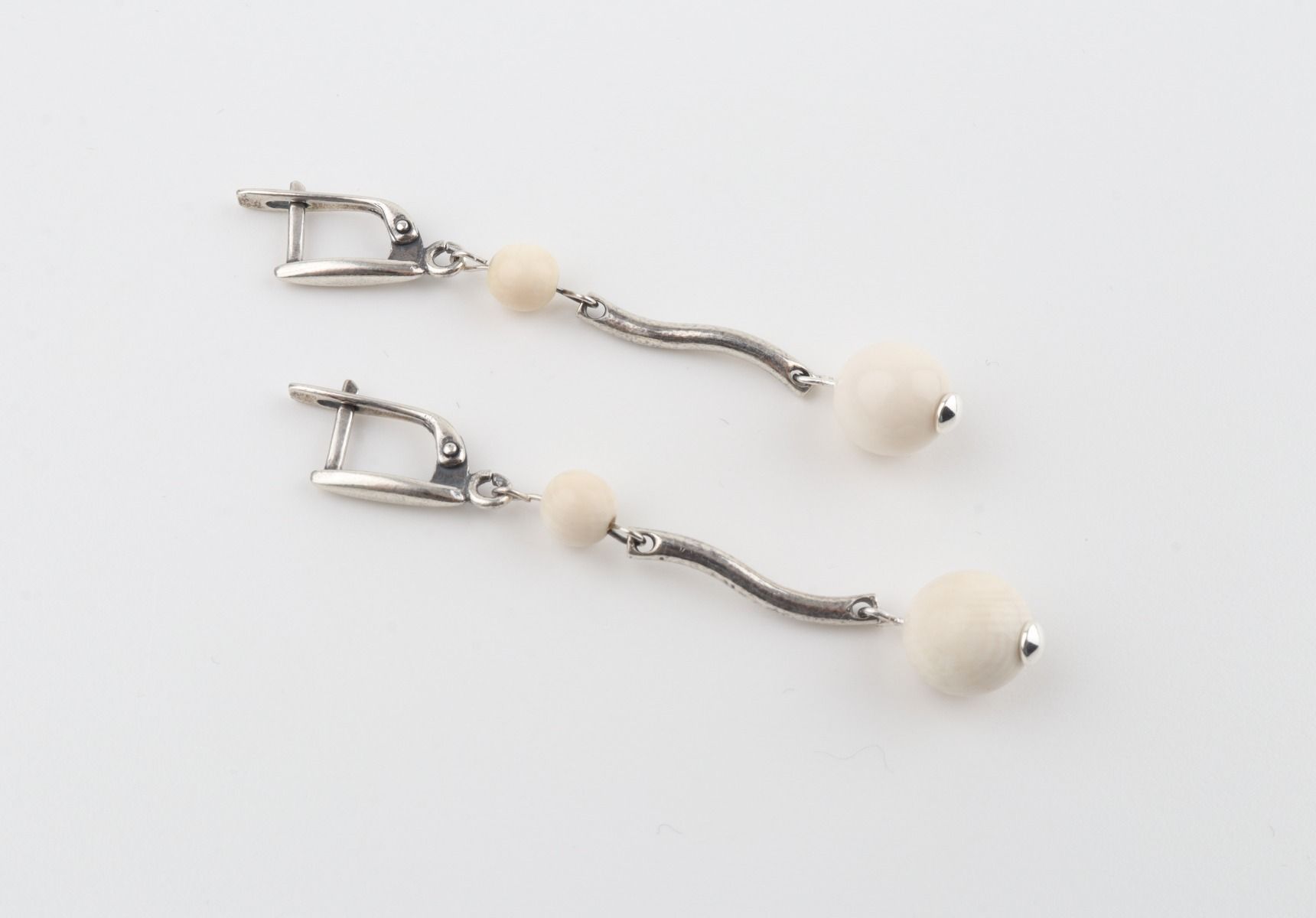Wave Mammoth Ivory Earrings