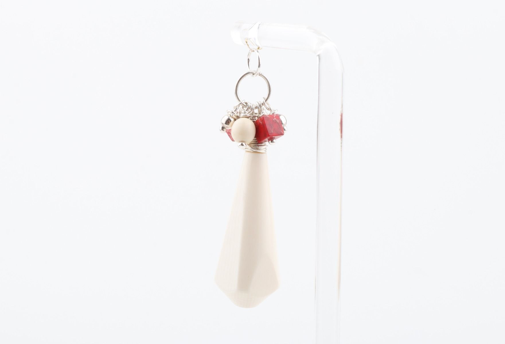 Mammoth Ivory & Pink Jasper Cluster Pendant