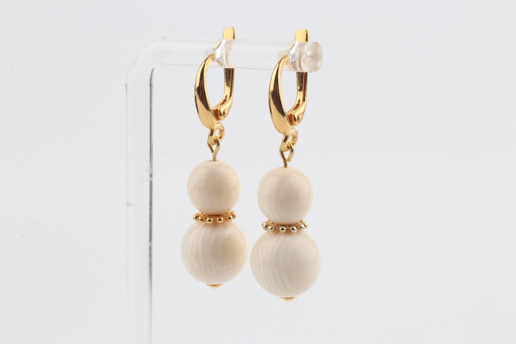 Minimalist Mammoth Ivory Drop Earrings