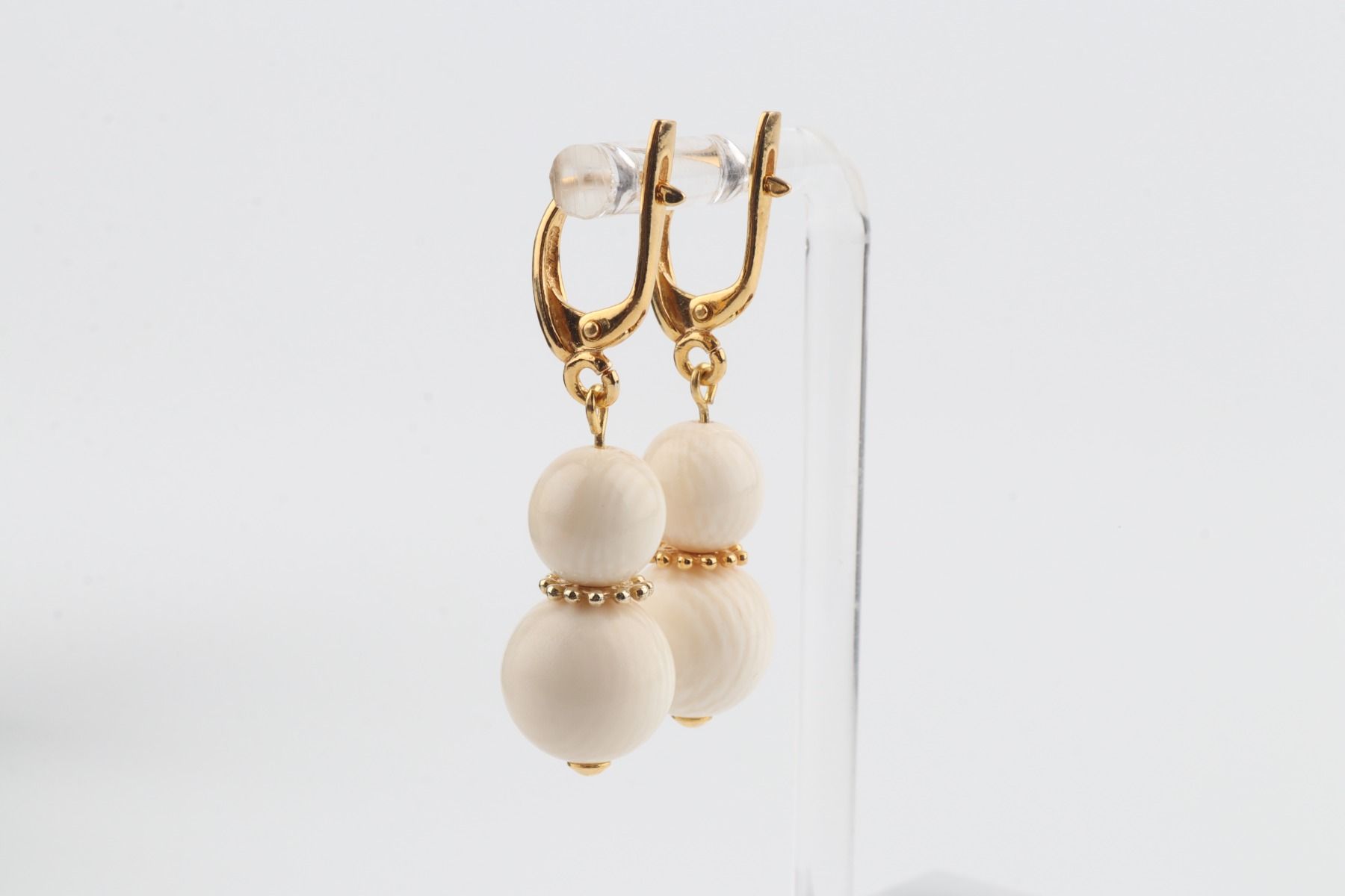 Minimalist Mammoth Ivory Drop Earrings