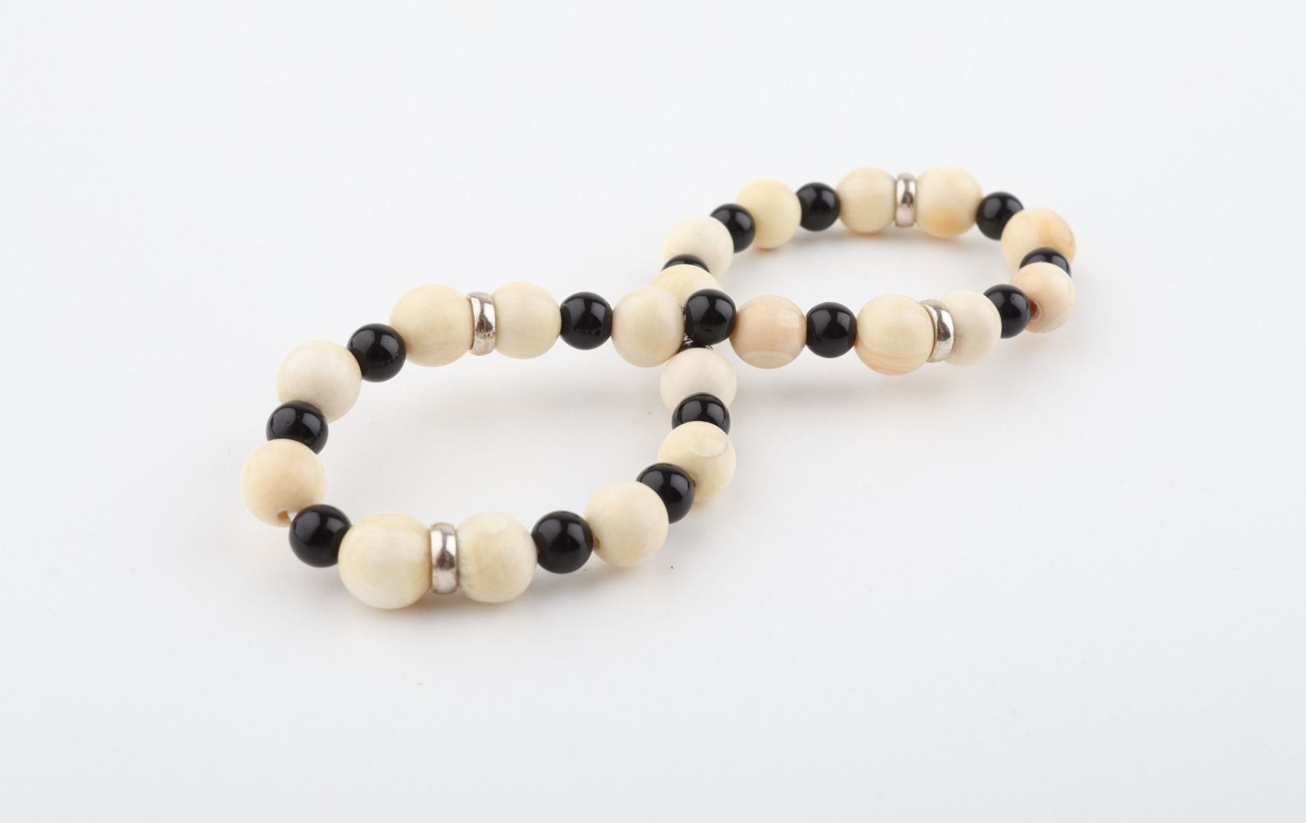 Mammoth Ivory & Agate Stacking Bracelet