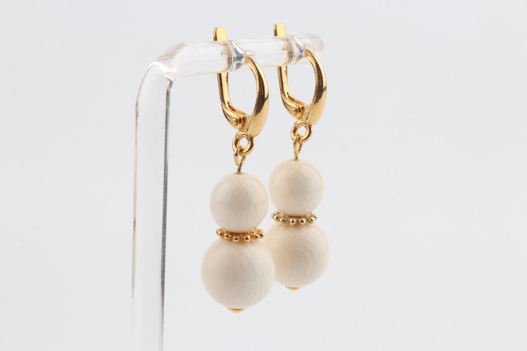 Minimalist Mammoth Ivory Drop Earrings