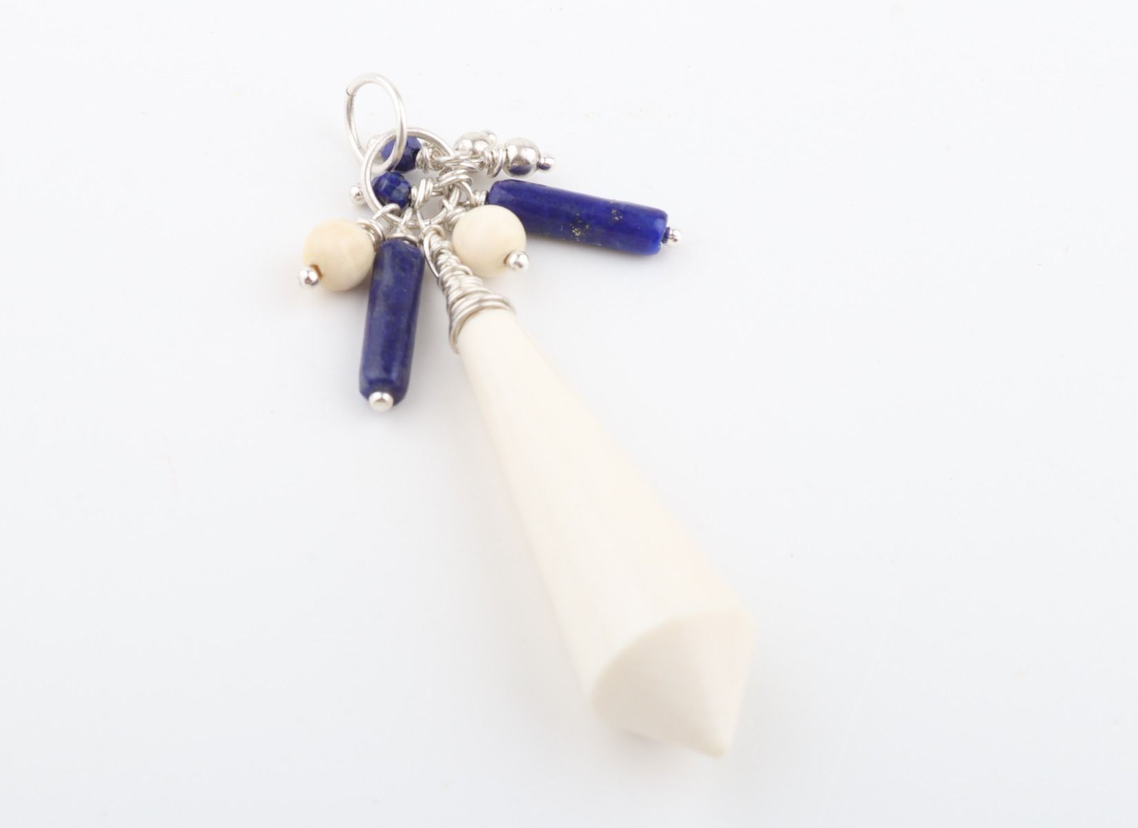 Mammoth Ivory & Lapis Lazuli Cluster Pendant