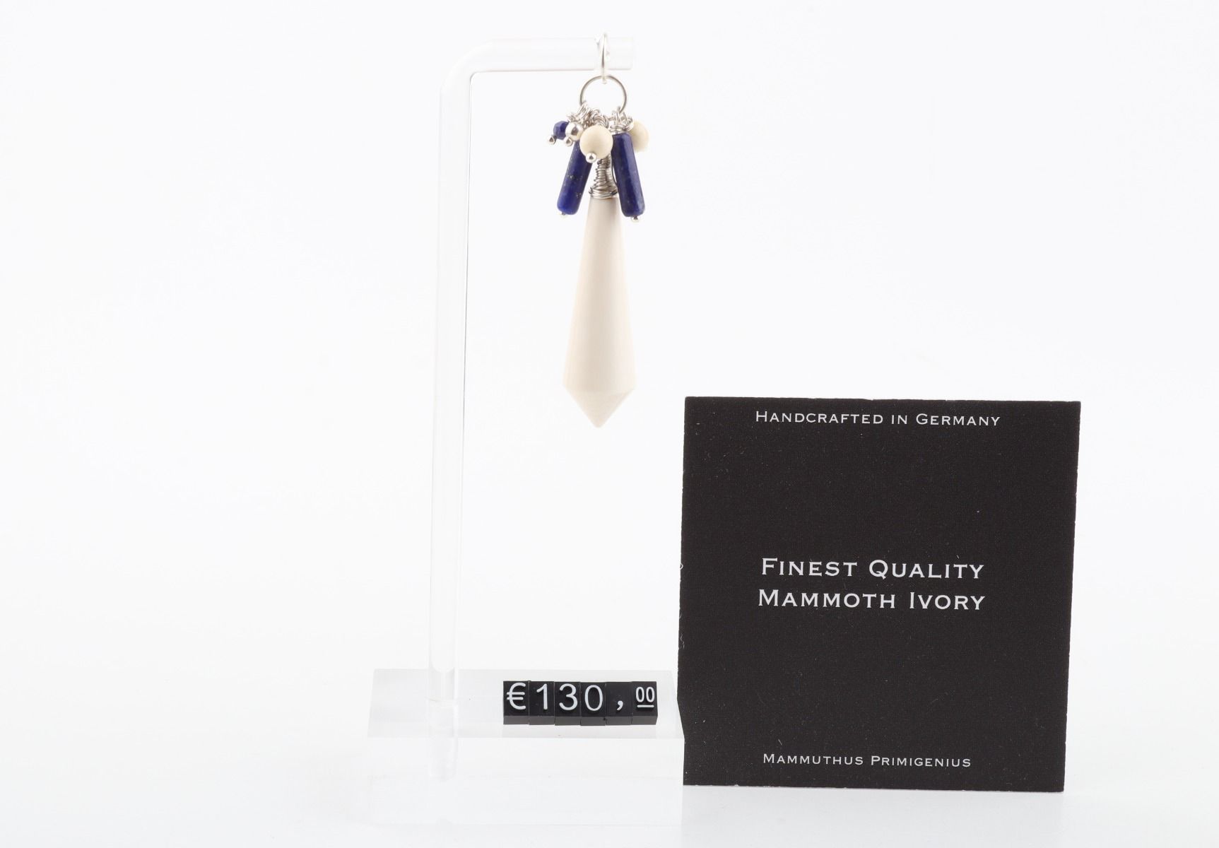 Mammoth Ivory & Lapis Lazuli Cluster Pendant