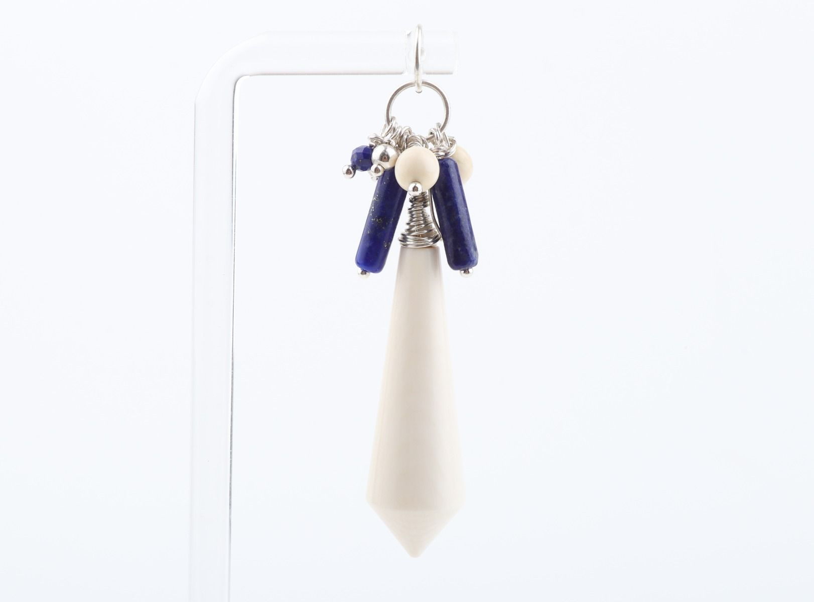 Mammoth Ivory & Lapis Lazuli Cluster Pendant