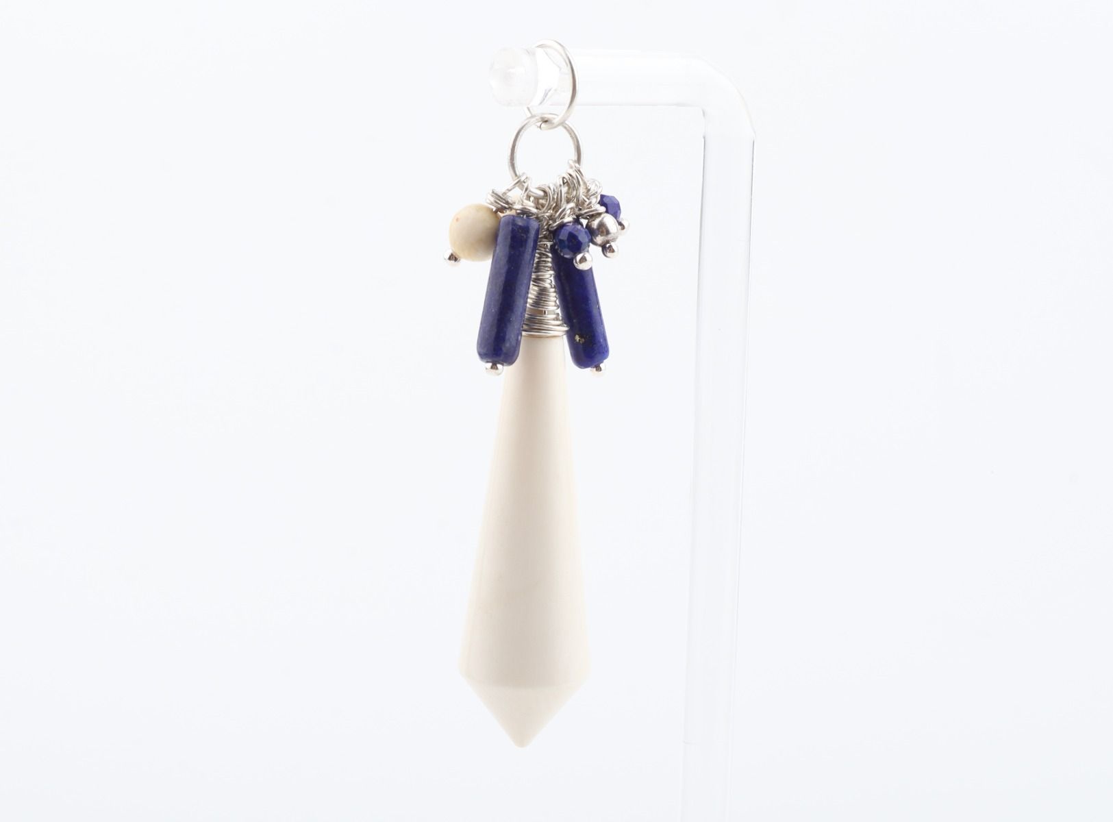 Mammoth Ivory & Lapis Lazuli Cluster Pendant