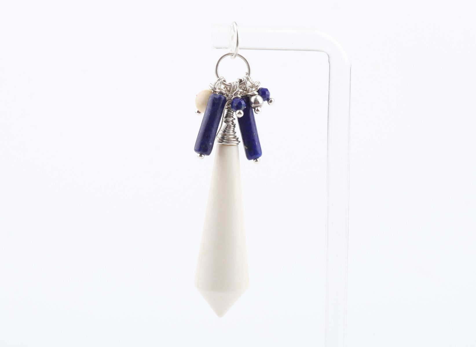 Mammoth Ivory & Lapis Lazuli Cluster Pendant