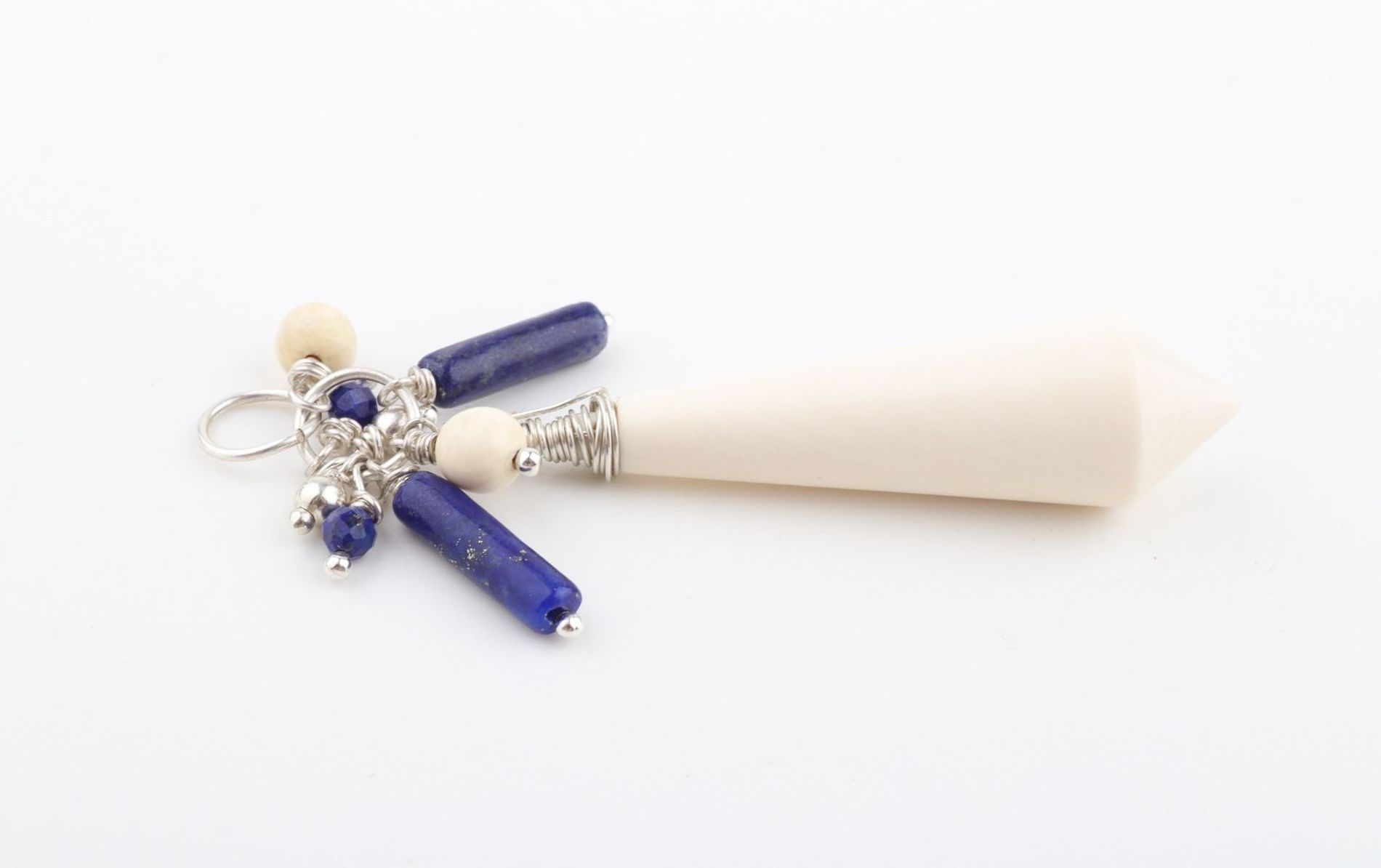 Mammoth Ivory & Lapis Lazuli Cluster Pendant