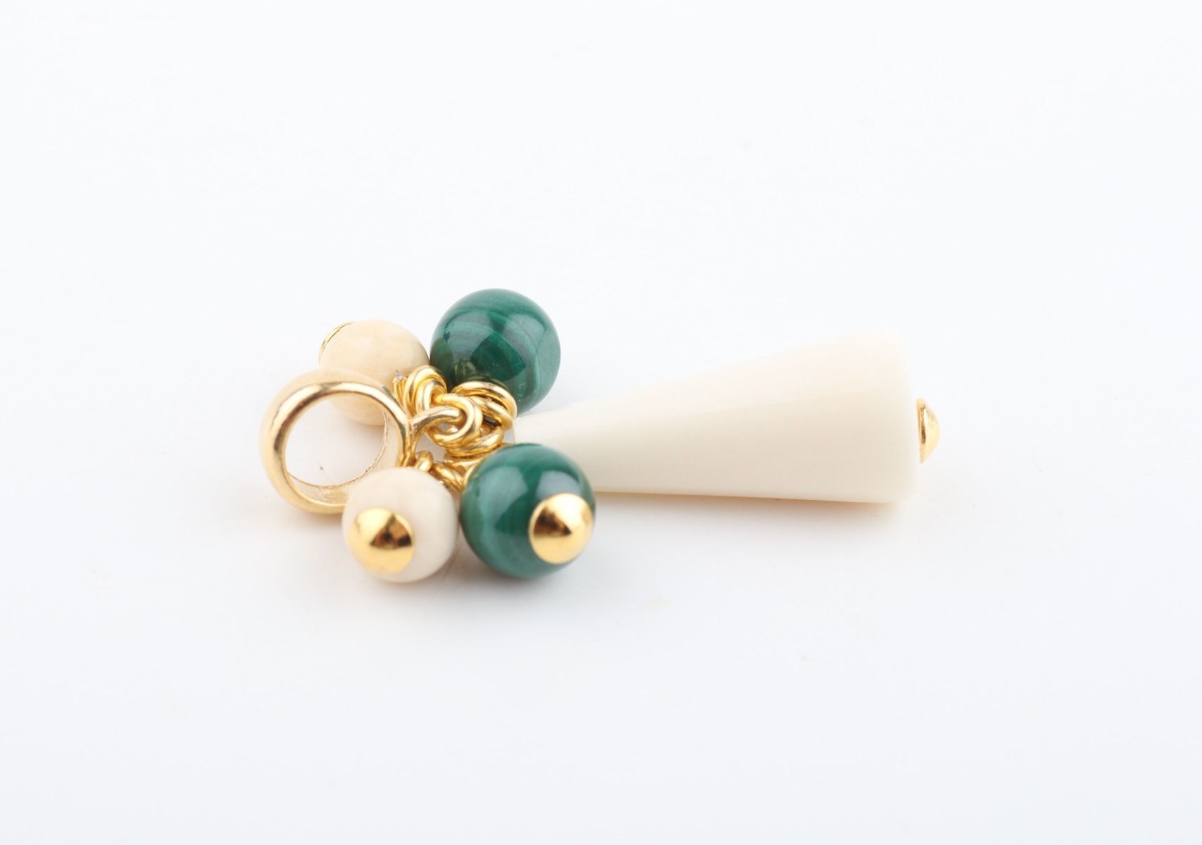 Mammoth Ivory & Malachite Cluster Pendant