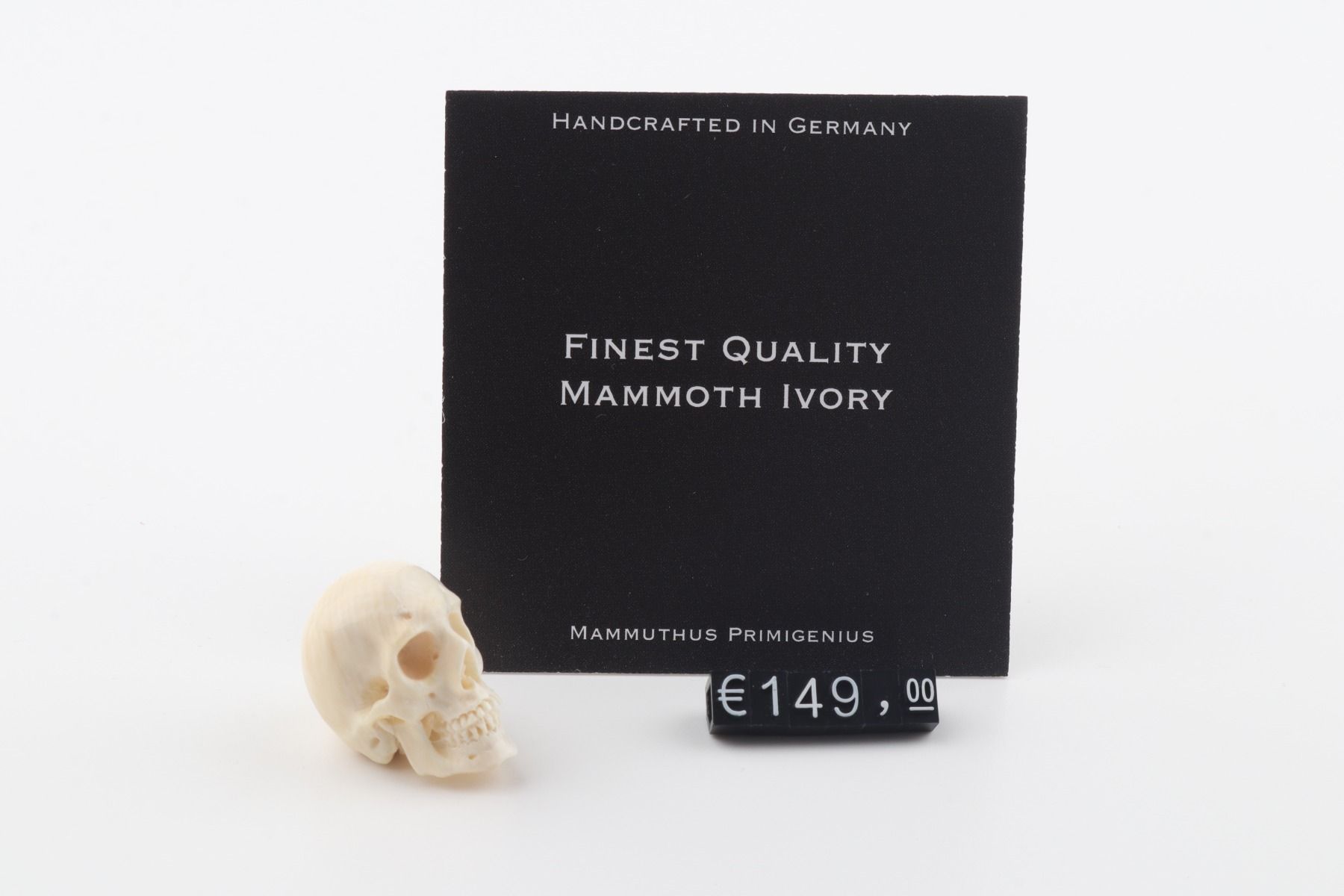 Hand carved mammoth ivory skull