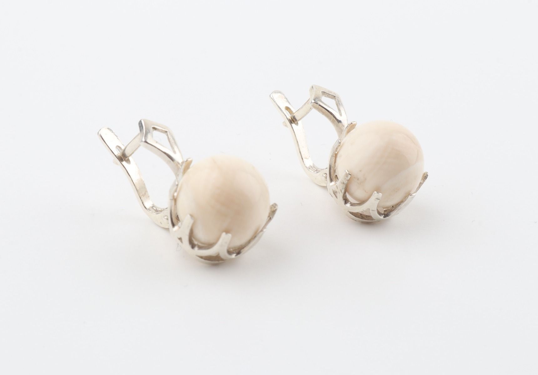 Mammoth Ivory & Silver Earrings