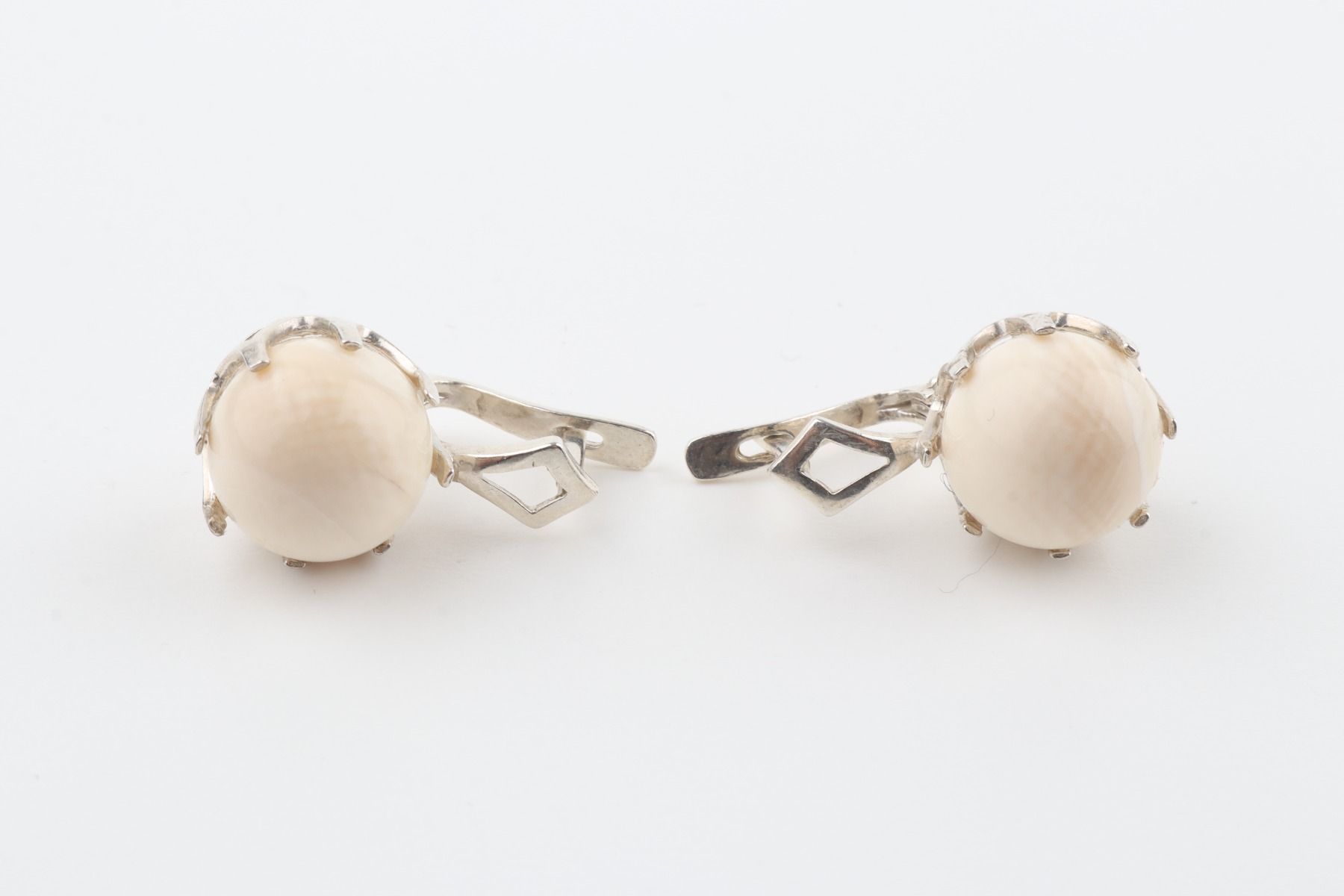 Mammoth Ivory & Silver Earrings