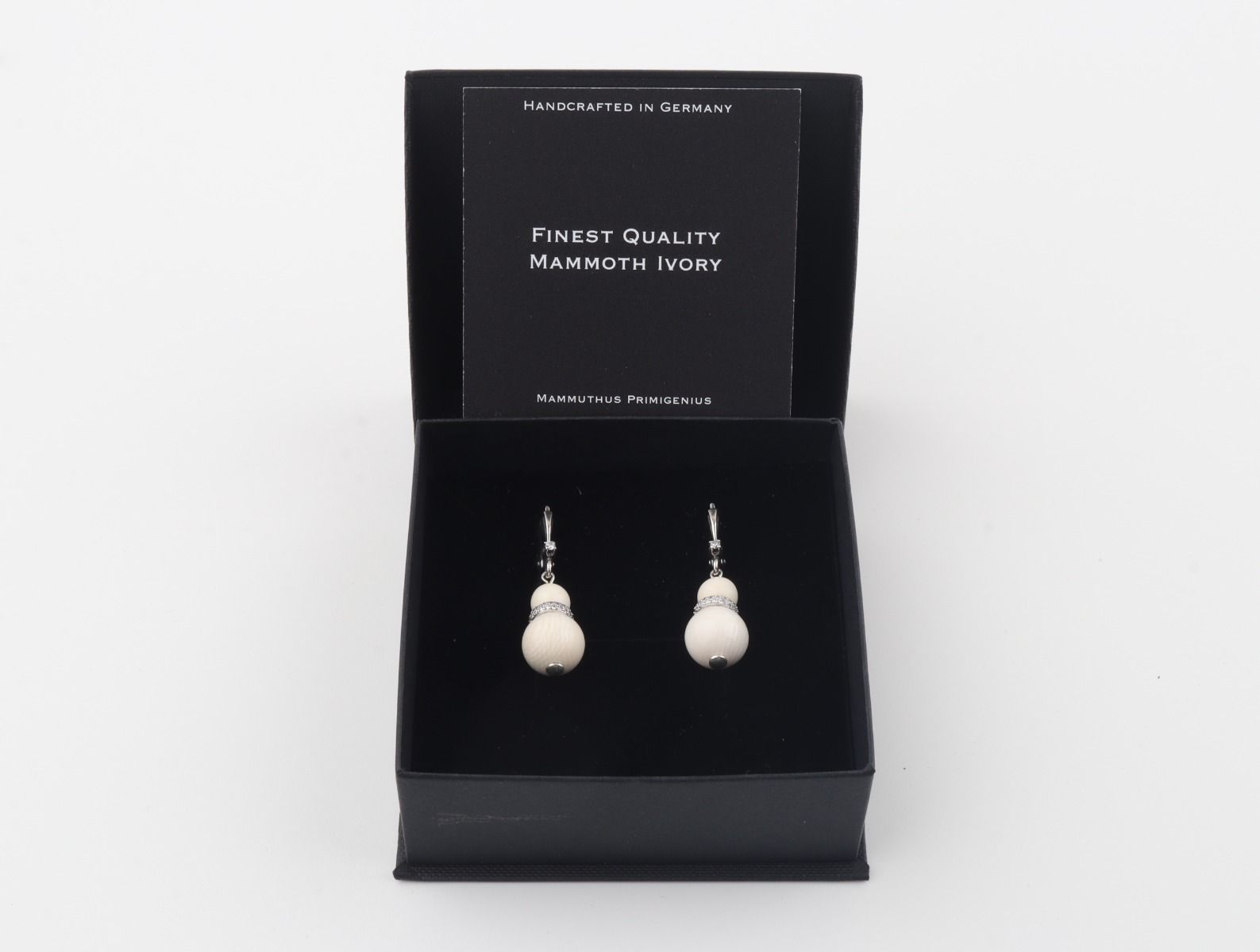Mammoth Ivory & Sterling Silver Drop Earrings