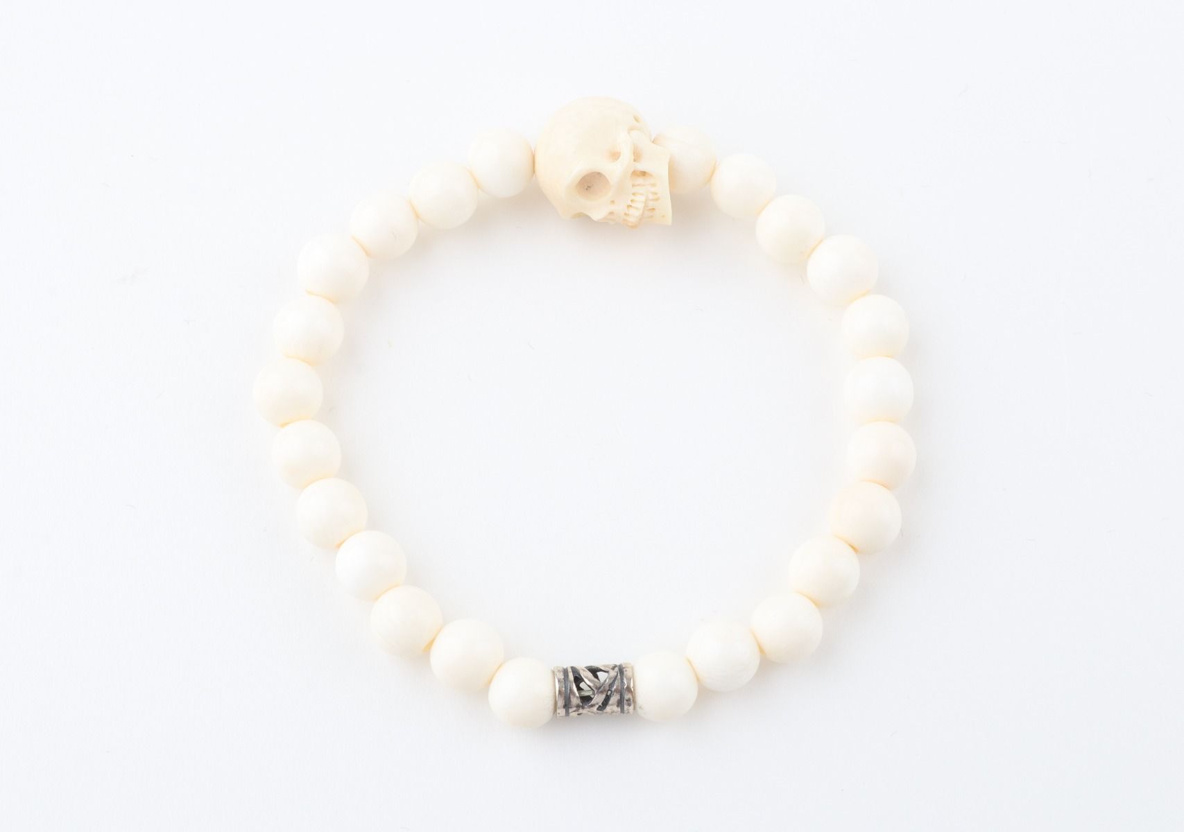 Skull Accent Mammoth Ivory Bracelet