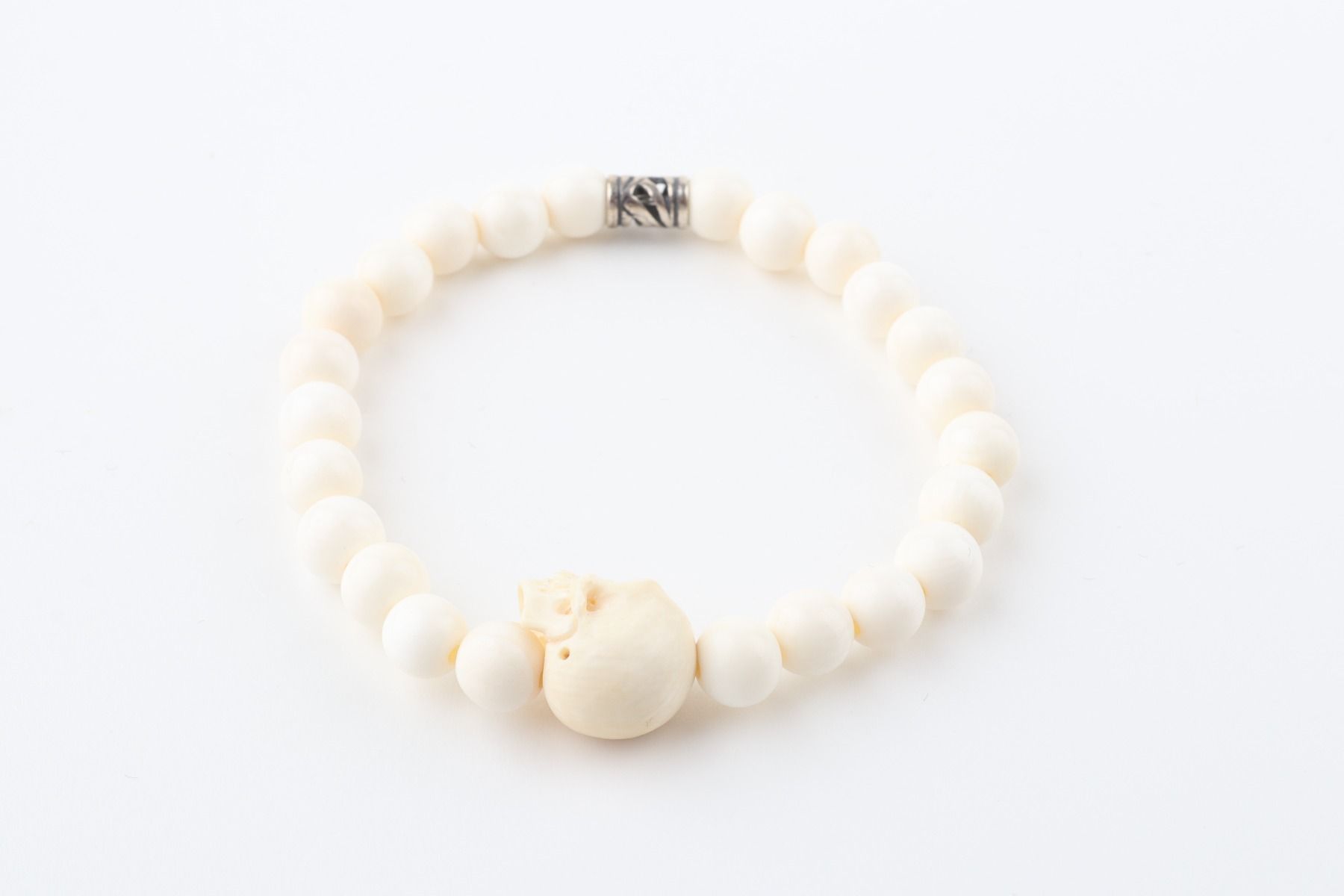 Skull Accent Mammoth Ivory Bracelet