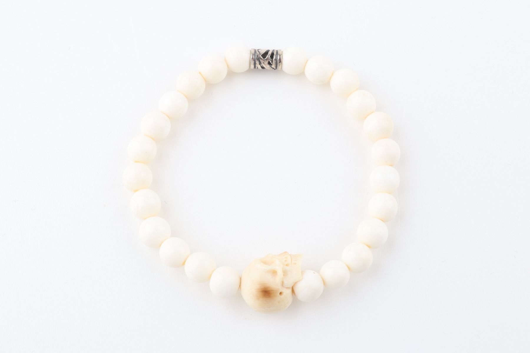 Skull Accent Mammoth Ivory Bracelet