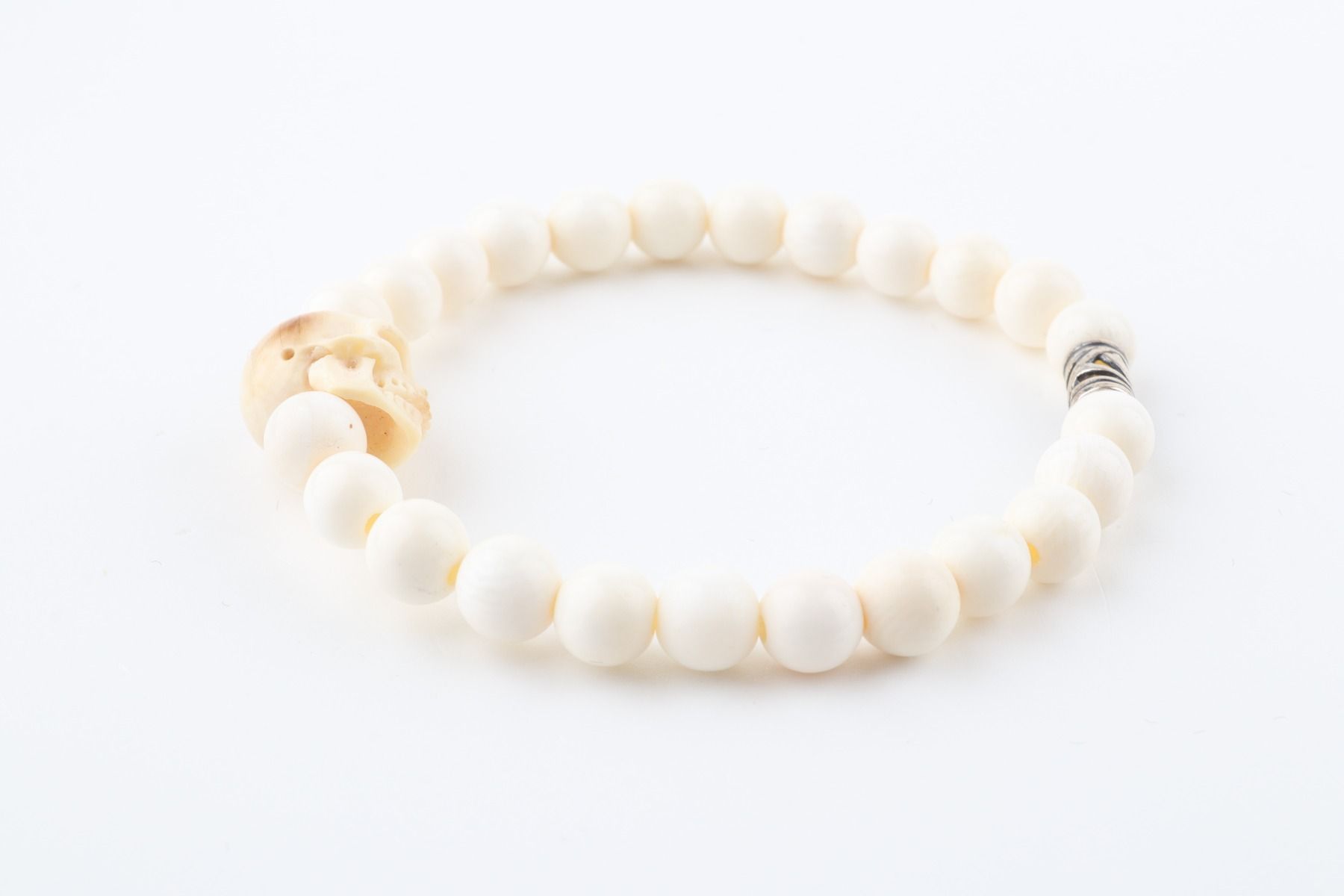 Skull Accent Mammoth Ivory Bracelet