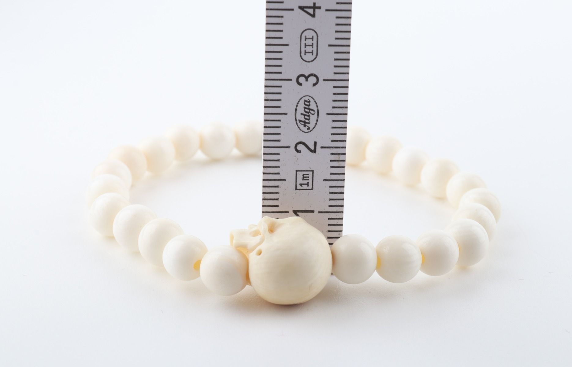 Skull Accent Mammoth Ivory Bracelet