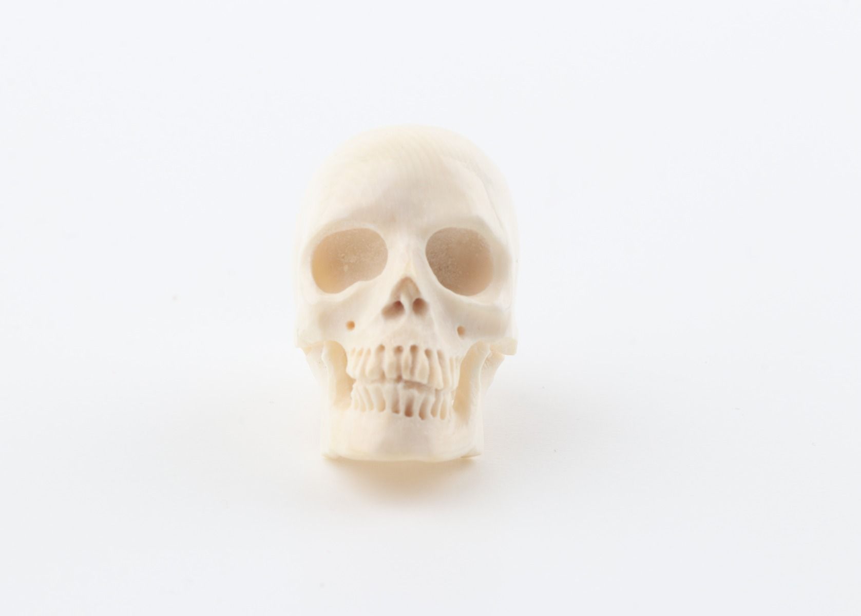 Hand carved mammoth ivory skull
